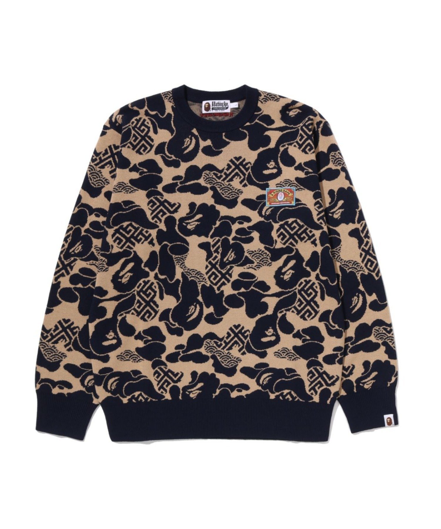 【アベイシングエイプ/A BATHING APE / MEN】のASIA CAMO KNIT SWEATER インテリア・キッズ・メンズ・レディースファッション・服の通販 founy(ファニー) ファッション Fashion メンズファッション Fashion for Men アクリル Acrylic Material コレクション Collection, Seasonal Line モチーフ Motif, Design Theme ラグジュアリー Luxury, Elegant A/W・秋冬 Autumn/Winter NAVY|ID: prp329100004783997 ipo3291000000034722619