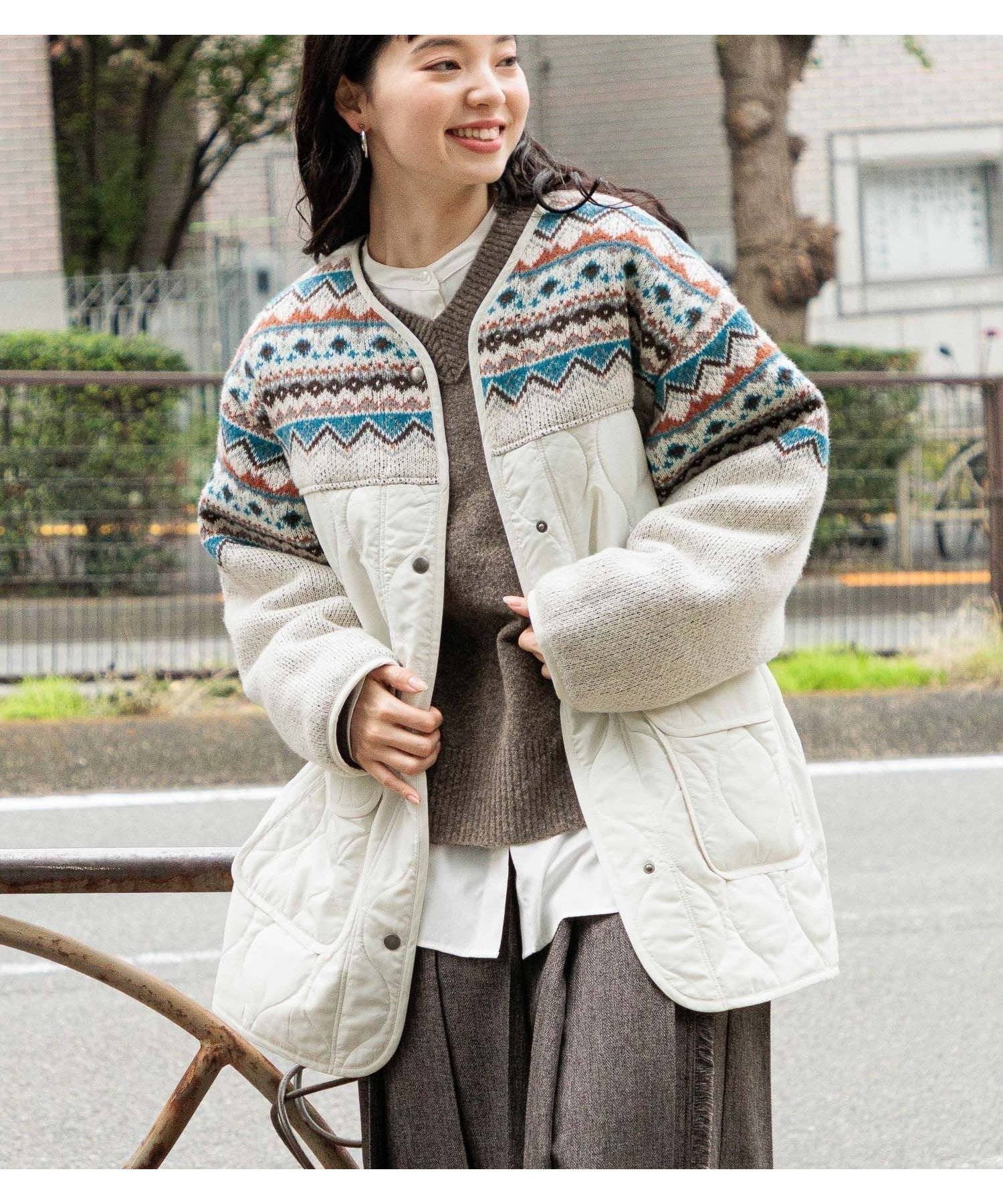 【ニコアンド/niko and】のジャガードニットキルトリメイク風ブルゾン インテリア・キッズ・メンズ・レディースファッション・服の通販 founy(ファニー) ファッション Fashion レディースファッション Fashion for Women アウター Coat / Outerwear Collection ブルゾンジャケット・スポーティアウター Blouson Jackets トップス・カットソー Cut & Sew Tops ニット Knit Tops & Sweaters おすすめ Recommended / Our Picks キルト Quilt, Quilted Fabric コンビ Combo, Combination Style デニム Denim, Jeans Material ドッキング Docking, Mixed Material フロント Front, Front Design ブルゾン Blouson, Bomber Jacket ミックス Mix, Mixed Style リメイク Remake, Reconstructed リラックス Relax, Relaxed Fit ロング Long, Long-Length ワイド Wide, Wide Fit 冬 Winter / This Winter アイボリー|ID: prp329100004784070 ipo3291000000035152426