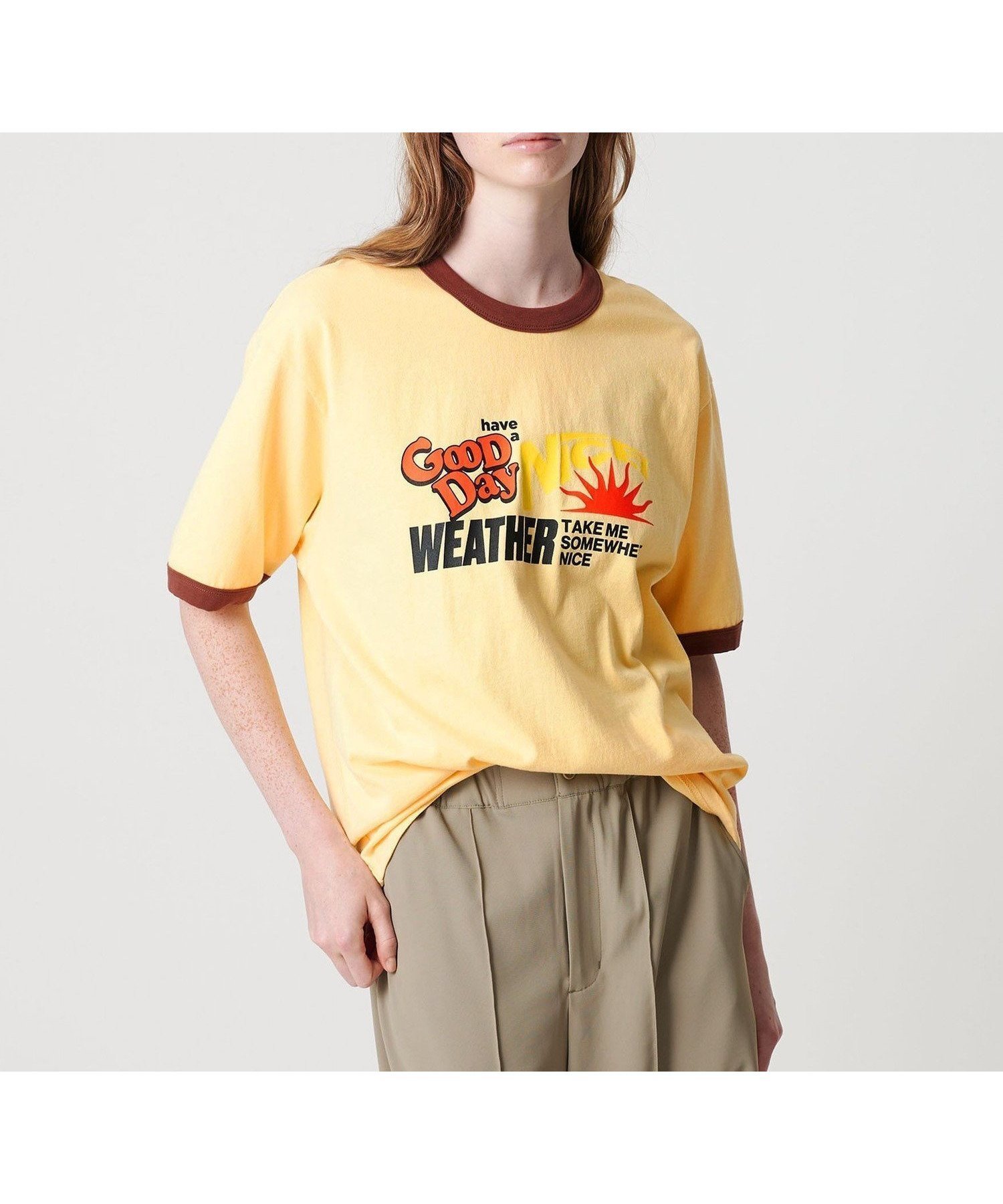 【ビューティ&ユース ユナイテッドアローズ/BEAUTY&YOUTH / UNITED ARROWS】のNICE WEATHER HAVE A GOOD DAY Tシャツ 人気、トレンドファッション・服の通販 founy(ファニー) 　ファッション　Fashion　レディースファッション　Fashion for Women　トップス・カットソー　Cut & Sew Tops　シャツ・ブラウス・オフィスカジュアル　Elegant Blouses & Button-Ups　ロングTシャツ・Tシャツ　Longline T-Shirts & Tees　インナー　Innerwear　グラフィック　Graphic, Graphic Design　ジャケット　Jacket, Outerwear　フロント　Front, Front Design　プリント　Print, Printed Pattern　おすすめ　Recommended / Our Picks　 other-1|ID: prp329100004784208 ipo3291000000035094546