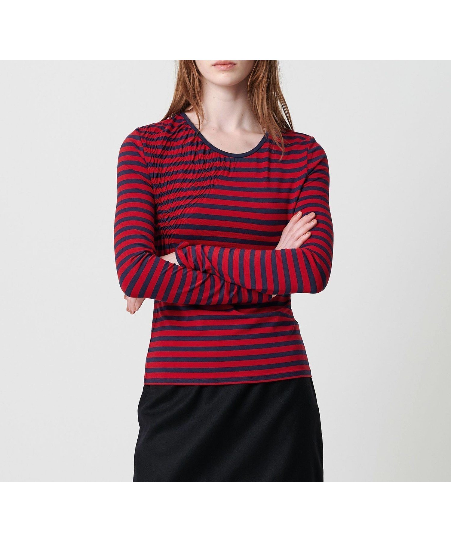 【ビューティ&ユース ユナイテッドアローズ/BEAUTY&YOUTH / UNITED ARROWS】のATTISESSION シャーリング ボーダー プルオーバー トップス インテリア・キッズ・メンズ・レディースファッション・服の通販 founy(ファニー) 　ファッション　Fashion　レディースファッション　Fashion for Women　トップス・カットソー　Cut & Sew Tops　カジュアルプルオーバー・ニットトップス　Pullovers & Knit Tops / Casual Pullovers　インナー　Innerwear　カーディガン　Cardigan, Knitwear　シャーリング　Shirring, Ruched　ジャケット　Jacket, Outerwear　スラックス　Slacks, Dress Pants　デニム　Denim, Jeans Material　フレンチ　French, French Style　ボーダー　Border, Stripe　おすすめ　Recommended / Our Picks　RED|ID: prp329100004784259 ipo3291000000035204405