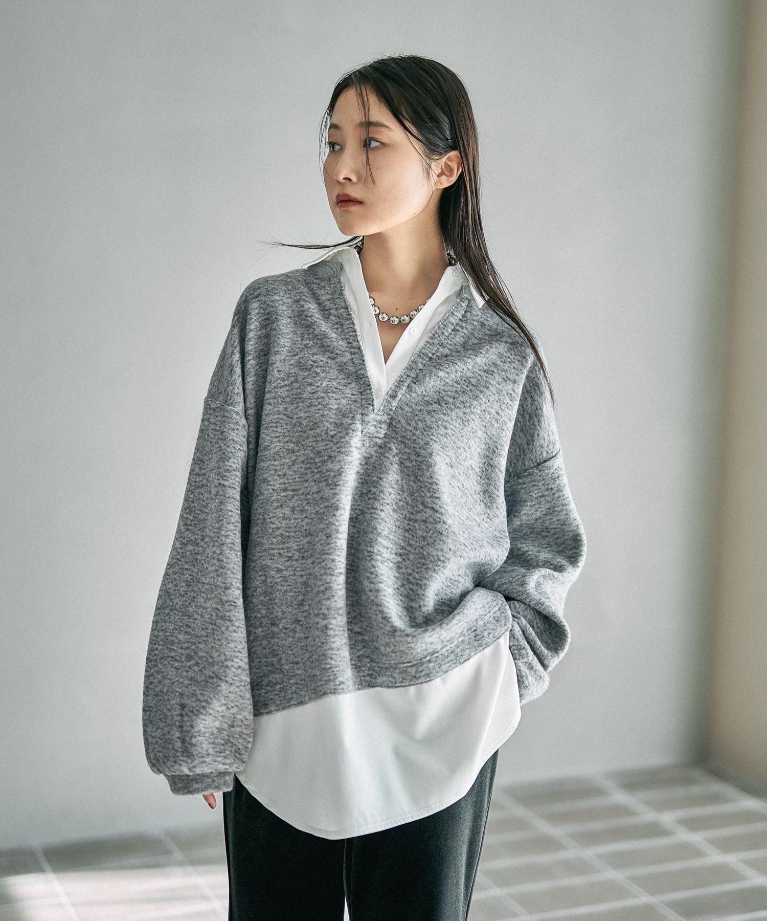 【レプシィム ローリーズファーム/LEPSIM LOWRYS FARM】のシャツレイヤードライクチュニック インテリア・キッズ・メンズ・レディースファッション・服の通販 founy(ファニー) ファッション Fashion レディースファッション Fashion for Women トップス・カットソー Cut & Sew Tops シャツ・ブラウス・オフィスカジュアル Elegant Blouses & Button-Ups おすすめ Recommended / Our Picks インナー Innerwear チュニック Tunic, Long Top ドッキング Docking, Mixed Material ワイド Wide, Wide Fit トップグレー12|ID: prp329100004784284 ipo3291000000034884052