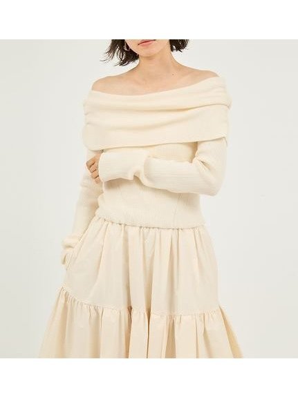 【エミ/emmi】のオフショルニットドッキングワンピース 人気、トレンドファッション・服の通販 founy(ファニー) 　ファッション　Fashion　レディースファッション　Fashion for Women　ワンピース　Dresses　キャップ　Cap, Baseball Cap　スニーカー　Sneakers, Trainers　スマート　Smart, Elegant　デコルテ　Décolleté, Neckline　トレンド　Trend, Trending Now　ドッキング　Docking, Mixed Material　バランス　Balance, Style Balance　ポケット　Pocket, Pocket Detail　おすすめ　Recommended / Our Picks　ホリデーシーズン　Holiday Season　 other-1|ID: prp329100004784296 ipo3291000000034895447