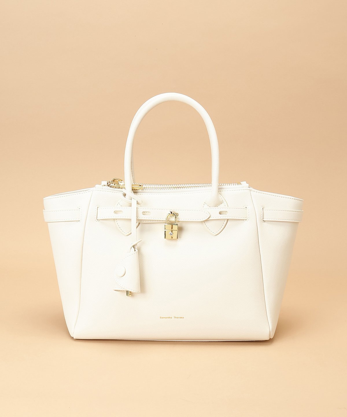 【サマンサタバサ/SamanTha Thavasa】のベルトデザイン サマンサアゼル 大サイズ インテリア・キッズ・メンズ・レディースファッション・服の通販 founy(ファニー) 　ファッション　Fashion　レディースファッション　Fashion for Women　ベルト&ウエストマーク　Belts & Waist Accessories　ショルダー　Shoulder, Shoulder Strap　スマート　Smart, Elegant　ビジュー　Bijou, Jewel-like Accent　ポケット　Pocket, Pocket Detail　オフホワイト|ID: prp329100004784331 ipo3291000000035030708