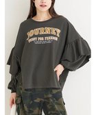 【ジェイ アンド シュプール/Re J&SUPURE】の袖フリルロゴプリント裏毛トップス 人気、トレンドファッション・服の通販 founy(ファニー) ファッション Fashion レディースファッション Fashion for Women トップス・カットソー Cut & Sew Tops アウトドア Outdoor Clothing インナー Innerwear ヴィンテージ Vintage Style ガーリー Girly, Feminine Style シンプル Simple, Minimal スウェット / スエット Sweatshirt, Sweatwear デニム Denim, Jeans Material フリル Frill, Ruffle プリント Print, Printed Pattern リラックス Relax, Relaxed Fit ロング Long, Long-Length おすすめ Recommended / Our Picks thumbnail 濃グレー|ID: prp329100004784339 ipo3291000000034879426