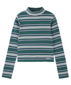 【エックスガール/X-girl】のSTRIPED HIGH NECK TOP 人気、トレンドファッション・服の通販 founy(ファニー) ファッション Fashion レディースファッション Fashion for Women ワンピース Dresses コンパクト Compact, Small Size ショート Short, Short Length テレコ Ribbed, Rib Stitch 長袖 Long Sleeve, Full Sleeve ハイネック High Neck, Mock Neck ボーダー Border, Stripe ミニスカート Mini Skirt, Short Skirt ロング Long, Long-Length ワンポイント One Point, Statement Accent おすすめ Recommended / Our Picks thumbnail GREEN|ID: prp329100004784361 ipo3291000000034891725