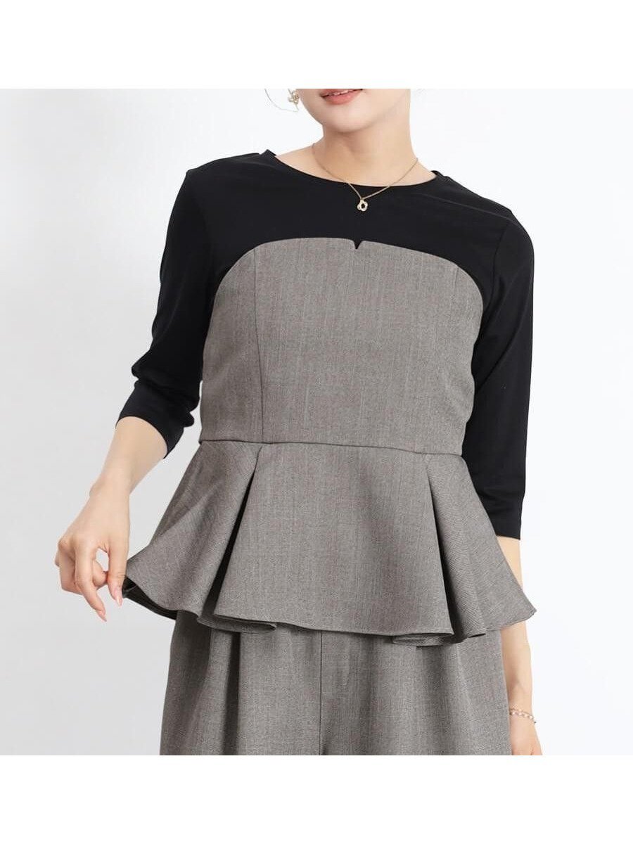 【ヴァン/Vin】のペプラムビスチェドッキングTシャツ インテリア・キッズ・メンズ・レディースファッション・服の通販 founy(ファニー) 　ファッション　Fashion　レディースファッション　Fashion for Women　トップス・カットソー　Cut & Sew Tops　シャツ・ブラウス・オフィスカジュアル　Elegant Blouses & Button-Ups　ロングTシャツ・Tシャツ　Longline T-Shirts & Tees　ビスチェ　Bustiers & Corset Tops / Layered Bustier Style　エレガント 上品　Elegant　秋　Autumn　カットソー　Cut and Sewn Top　セットアップ　Set-Up, Coordinated Outfit　ビスチェ　Bustier, Corset Top　ベーシック　Basic, Essential　ペプラム　Peplum, Flared Hem　リボン　Ribbon, Bow　グレー|ID: prp329100004784364 ipo3291000000034729819