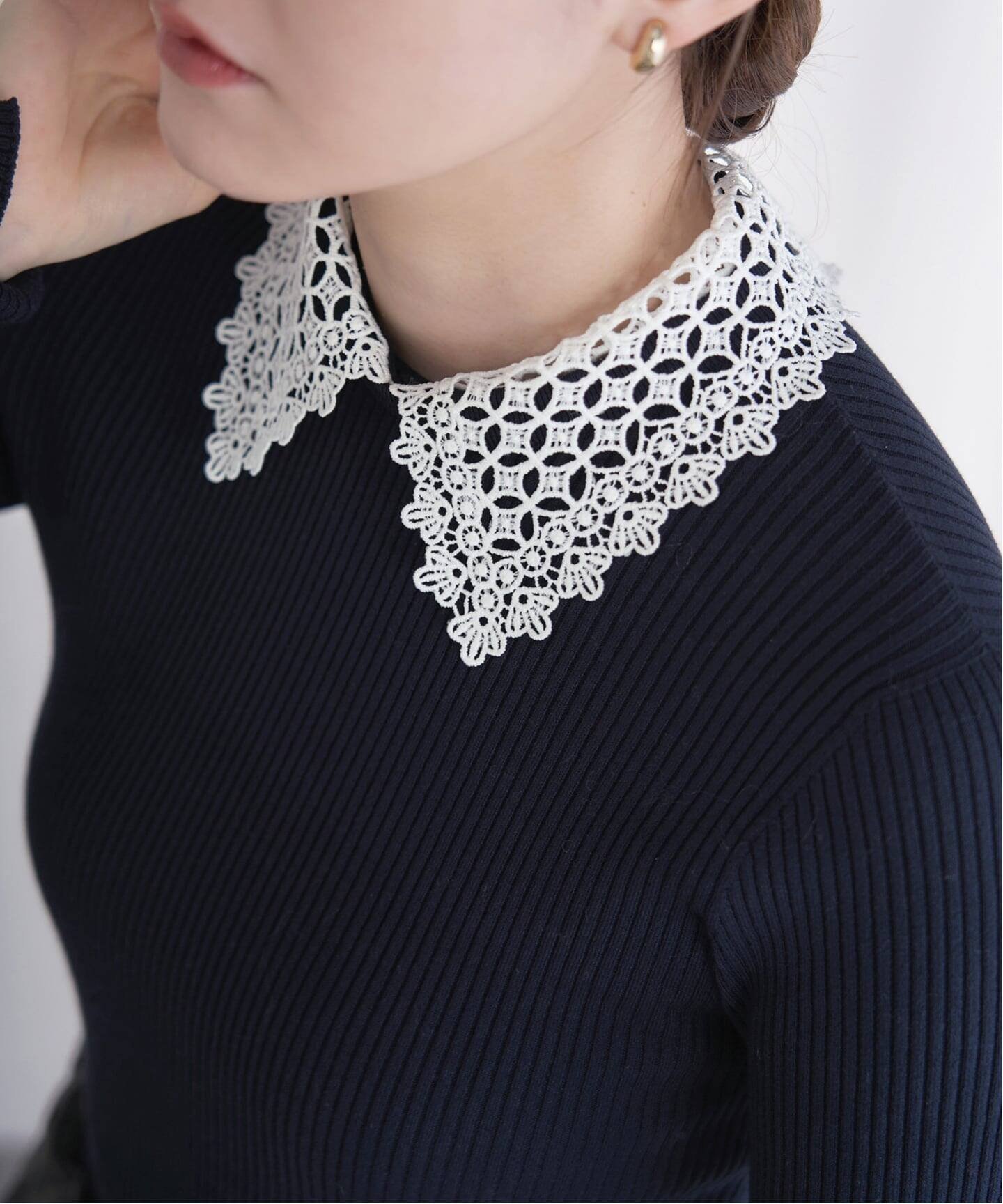 【イエナ/IENA】の《追加 》レース襟 RIBホールガーメントプルオーバー 人気、トレンドファッション・服の通販 founy(ファニー) 　ファッション　Fashion　レディースファッション　Fashion for Women　トップス・カットソー　Cut & Sew Tops　カジュアルプルオーバー・ニットトップス　Pullovers & Knit Tops / Casual Pullovers　2025年　2025　2025-2026秋冬・A/W　Autumn/Winter 2025–26 AW25–26　ベーシック　Basic, Essential　ホールガーメント　WholeGarment, Seamless Knit　リブニット　Rib Knit, Ribbed Knit　レース　Lace, Lace Fabric　吸水　Absorbent, Quick-Dry　春　Spring　秋　Autumn　 other-1|ID: prp329100004784425 ipo3291000000034730908