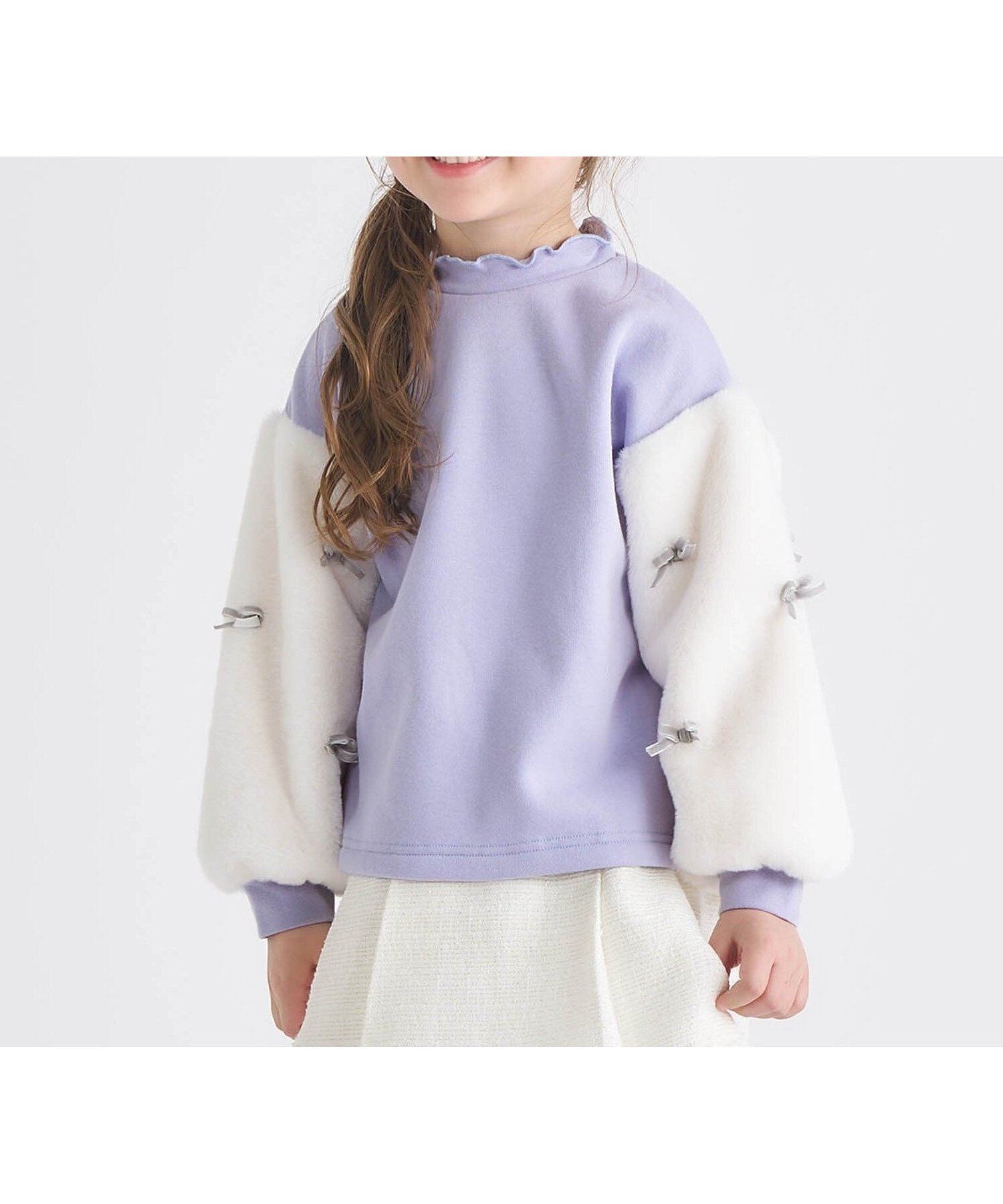 【エフオー オンラインストア/F.O.Online Store / KIDS】のWEB限定 裏シャギーファーリボントレーナー 人気、トレンドファッション・服の通販 founy(ファニー) ファッション Fashion キッズファッション Fashion for Kids ガーリー Girly, Feminine Style トレーナー Sweatshirt, Trainer other-1|ID: prp329100004784431 ipo3291000000034731090