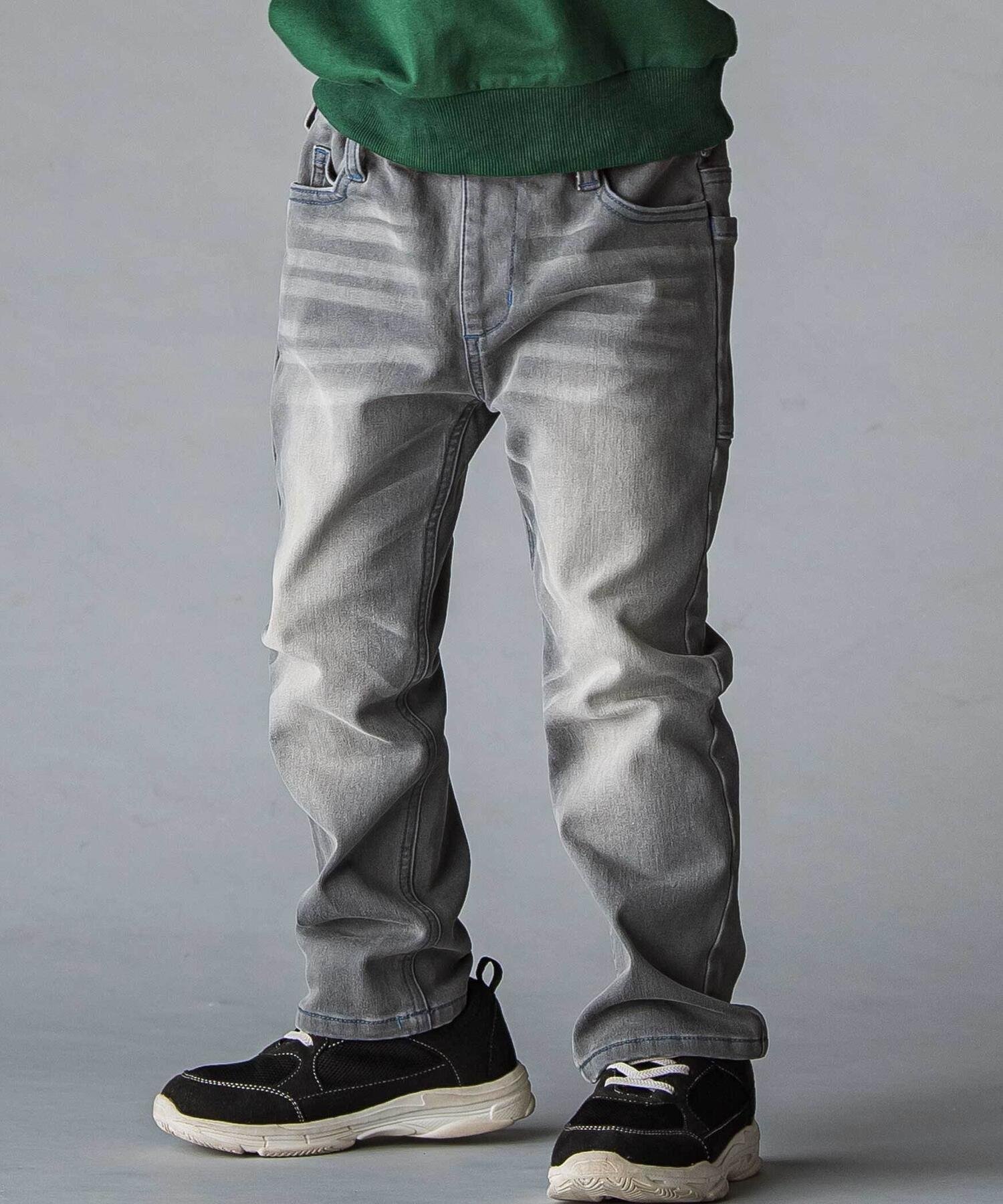 【ベベ オンライン ストア/BEBE ONLINE STORE / KIDS】のBIGポケット裏起毛ストレッチデニムパンツ(100~160cm) インテリア・キッズ・メンズ・レディースファッション・服の通販 founy(ファニー) 　ファッション　Fashion　キッズファッション　Fashion for Kids　ボトムス　Bottoms　アウトドア　Outdoor Clothing　インディゴ　Indigo Denim　クラシック　Classic, Timeless Style　コレクション　Collection, Seasonal Line　シンプル　Simple, Minimal　ストレッチ　Stretch, Stretchy Fabric　デニム　Denim, Jeans Material　トレンド　Trend, Trending Now　定番　Standard, Basic Item　人気　Popular, Best Seller　ビッグ　Big, Oversized　ポケット　Pocket, Pocket Detail　冬　Winter / This Winter　A/W・秋冬　Autumn/Winter　2025年　2025　2025-2026秋冬・A/W　Autumn/Winter 2025–26 AW25–26　グレー|ID: prp329100004784441 ipo3291000000035015800