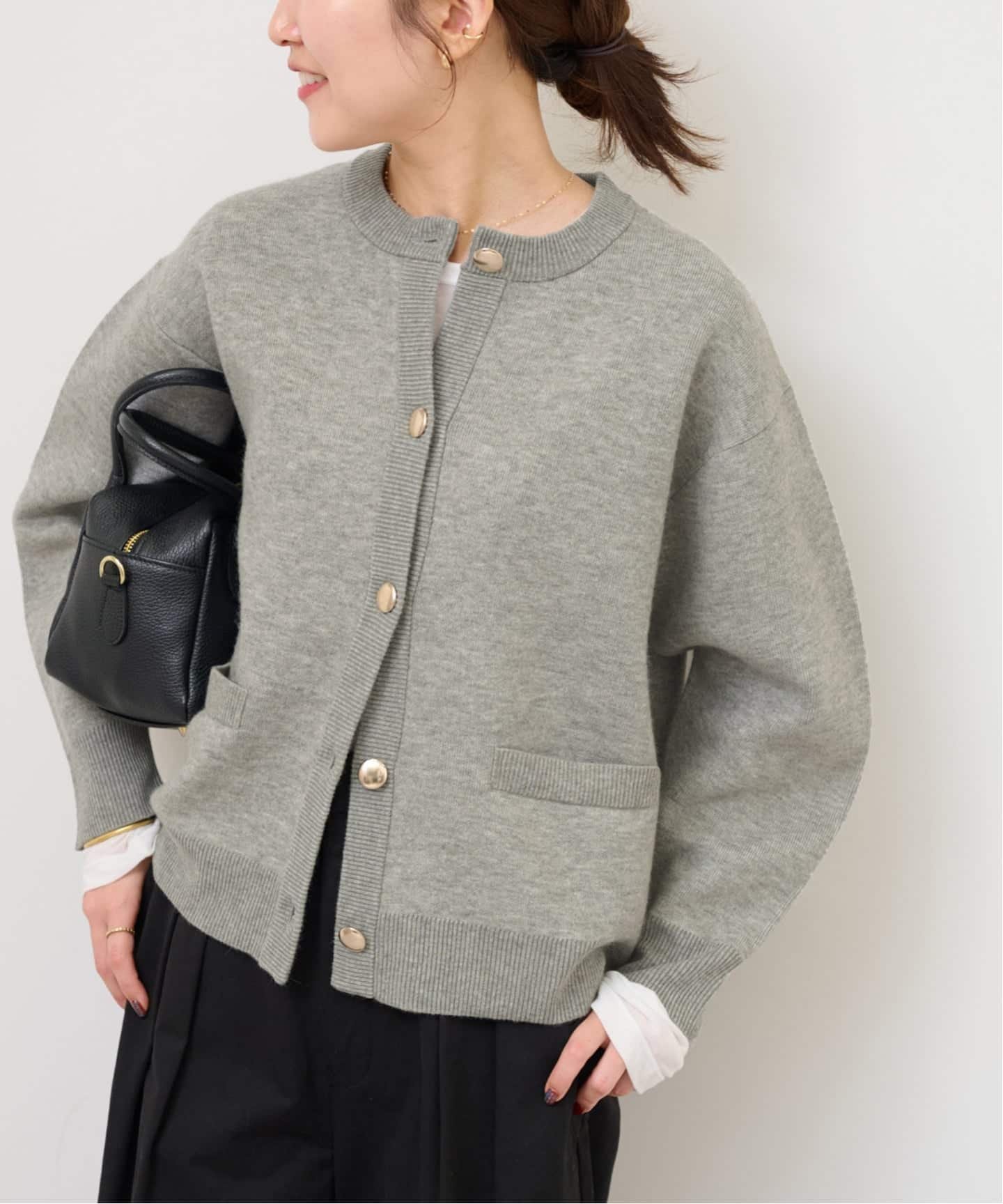 【ジャーナルスタンダード レリューム/JOURNAL STANDARD relume】の《追加》ダブルニットメタルボタンカーディガン インテリア・キッズ・メンズ・レディースファッション・服の通販 founy(ファニー) 　ファッション　Fashion　レディースファッション　Fashion for Women　トップス・カットソー　Cut & Sew Tops　ニット　Knit Tops & Sweaters　カーディガン・羽織り　Layered Style Cardigans　2025年　2025　2025-2026秋冬・A/W　Autumn/Winter 2025–26 AW25–26　カーディガン　Cardigan, Knitwear　シンプル　Simple, Minimal　メタル　Metal, Metal Parts　ロング　Long, Long-Length　グレー|ID: prp329100004784444 ipo3291000000035010983