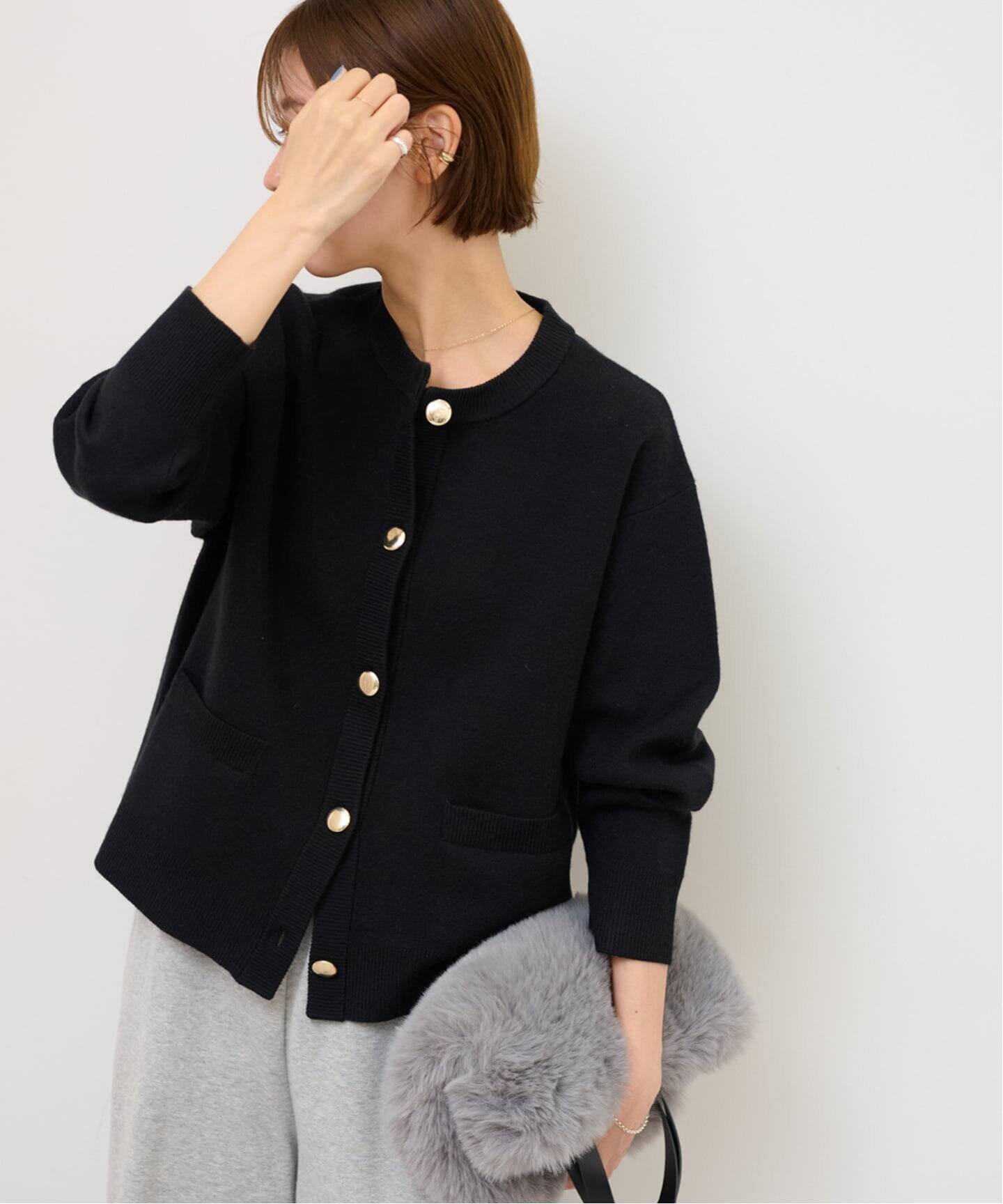 【ジャーナルスタンダード レリューム/JOURNAL STANDARD relume】の《追加》ダブルニットメタルボタンカーディガン インテリア・キッズ・メンズ・レディースファッション・服の通販 founy(ファニー) 　ファッション　Fashion　レディースファッション　Fashion for Women　トップス・カットソー　Cut & Sew Tops　ニット　Knit Tops & Sweaters　カーディガン・羽織り　Layered Style Cardigans　2025年　2025　2025-2026秋冬・A/W　Autumn/Winter 2025–26 AW25–26　カーディガン　Cardigan, Knitwear　シンプル　Simple, Minimal　メタル　Metal, Metal Parts　ロング　Long, Long-Length　ブラック|ID: prp329100004784444 ipo3291000000035010984