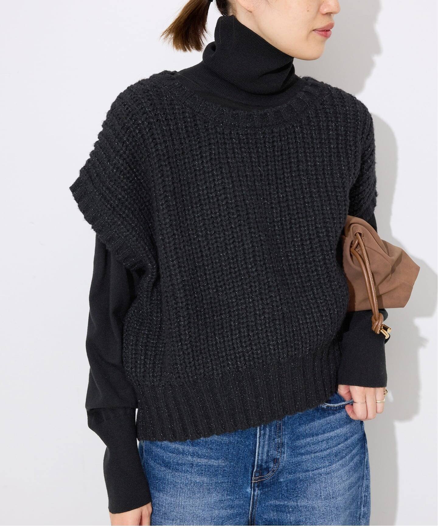 【スローブ イエナ/SLOBE IENA】の畦編みコクーンニットベスト インテリア・キッズ・メンズ・レディースファッション・服の通販 founy(ファニー) 　ファッション　Fashion　レディースファッション　Fashion for Women　アウター　Coat / Outerwear Collection　トップス・カットソー　Cut & Sew Tops　ニット　Knit Tops & Sweaters　ベスト&ジレ / 重ね着スタイル　Vests & Gilets　畦編みニット・テクスチャードトップス　Ribbed Knit Sweaters / Textured Knit Tops　2025年　2025　2025-2026秋冬・A/W　Autumn/Winter 2025–26 AW25–26　カットソー　Cut and Sewn Top　シンプル　Simple, Minimal　バランス　Balance, Style Balance　ベスト　Vest, Waistcoat　ボトム　Bottoms, Lower Wear　畦　Ribbed Knit　ブラック|ID: prp329100004784445 ipo3291000000034999717