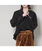 【ナノ ユニバース/nano universe】のストレッチ起毛スキッパープルオーバーブラウス(セットアップ可) ブラック|ID:prp329100004784446