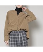 【ナノ ユニバース/nano universe】のストレッチ起毛スキッパープルオーバーブラウス(セットアップ可) カーキベージュ6|ID:prp329100004784446