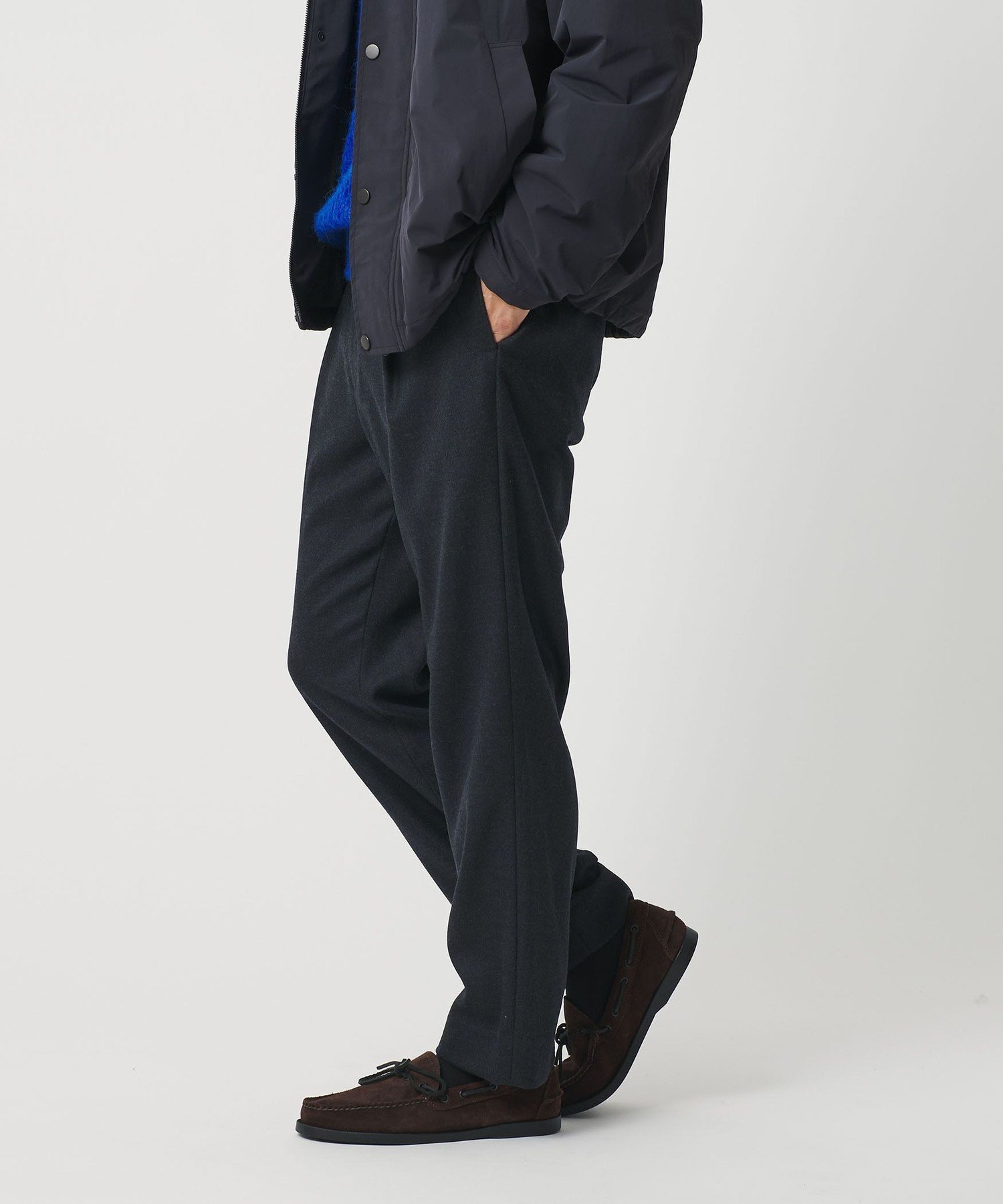 【ビューティ&ユース ユナイテッドアローズ/BEAUTY&YOUTH / UNITED ARROWS / MEN】のフラノ テーパード イージー パンツ NO.5 手洗い可能 人気、トレンドファッション・服の通販 founy(ファニー) 　ファッション　Fashion　メンズファッション　Fashion for Men　ボトムス　Bottoms　コイン　Coin, Coin Design　今季　This Season, Current Season　シャーリング　Shirring, Ruched　ジャケット　Jacket, Outerwear　スタンダード　Standard, Basic　スニーカー　Sneakers, Trainers　スピンドル　Spindle, Drawcord　チェック　Check, Plaid, Tartan　テーパード　Tapered, Tapered Pants　定番　Standard, Basic Item　フロント　Front, Front Design　ベーシック　Basic, Essential　ポケット　Pocket, Pocket Detail　ミドル　Middle Length, Mid Height　ルーズ　Loose, Oversized　ループ　Loop, Loop Knit　A/W・秋冬　Autumn/Winter　おすすめ　Recommended / Our Picks　エレガント 上品　Elegant　 other-1|ID: prp329100004784581 ipo3291000000034733541