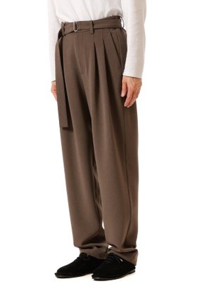 【アタッチメント/ATTACHMENT / MEN】のポリエステルストレッチダブルクロス ベルト付きワイドテーパードパンツ 人気、トレンドファッション・服の通販 founy(ファニー) ファッション Fashion メンズファッション Fashion for Men ボトムス Bottoms ストレッチ Stretch, Stretchy Fabric メランジ Melange, Mixed Yarn |ID:prp329100004784602
