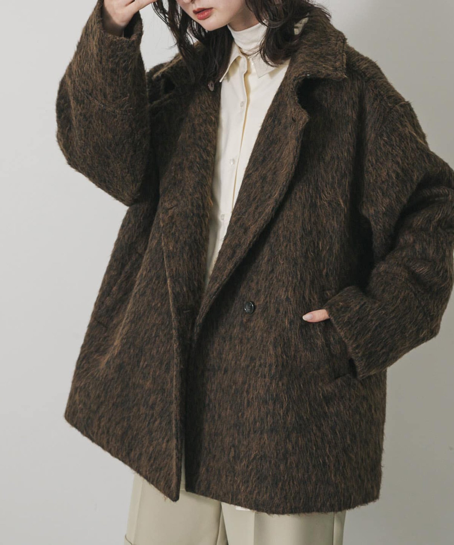 【センスオブプレイス/SENSE OF PLACE by URBAN RESEARCH】のマルチカラーシャギーコート インテリア・キッズ・メンズ・レディースファッション・服の通販 founy(ファニー) ファッション Fashion レディースファッション Fashion for Women アウター Coat / Outerwear Collection コート・ロングコート・ピーコート Long Coats, Peacoats & More 2025年 2025 2025-2026秋冬・A/W Autumn/Winter 2025–26 AW25–26 冬 Winter / This Winter トレンド Trend, Trending Now バランス Balance, Style Balance ミックス Mix, Mixed Style ミドル Middle Length, Mid Height A/W・秋冬 Autumn/Winter ブラウン|ID: prp329100004784953 ipo3291000000035027502