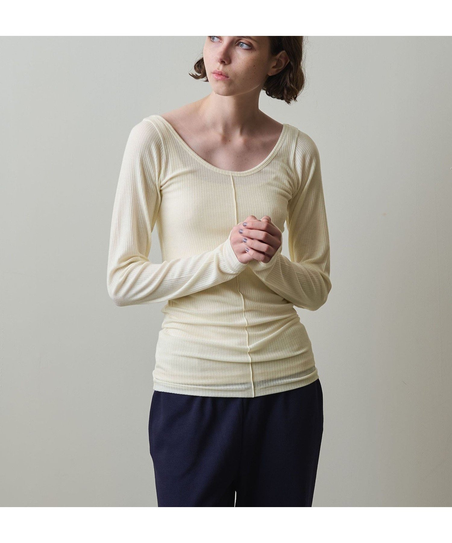 【ユナイテッドアローズ/UNITED ARROWS】のSteven Alan リブ ロングスリーブ プルオーバー インテリア・キッズ・メンズ・レディースファッション・服の通販 founy(ファニー) ファッション Fashion レディースファッション Fashion for Women トップス・カットソー Cut & Sew Tops カジュアルプルオーバー・ニットトップス Pullovers & Knit Tops / Casual Pullovers インナー Innerwear エレガント 上品 Elegant カットソー Cut and Sewn Top スリーブ Sleeve, Long Sleeve / Short Sleeve センター Center, Center Line とろみ Fluid, Flowy Fabric タンク Tank Top, Sleeveless Top フィット Fit, Slim Fit ロング Long, Long-Length アウトレット Outlet / Clearance おすすめ Recommended / Our Picks OFF WHITE|ID: prp329100004784970 ipo3291000000034736683