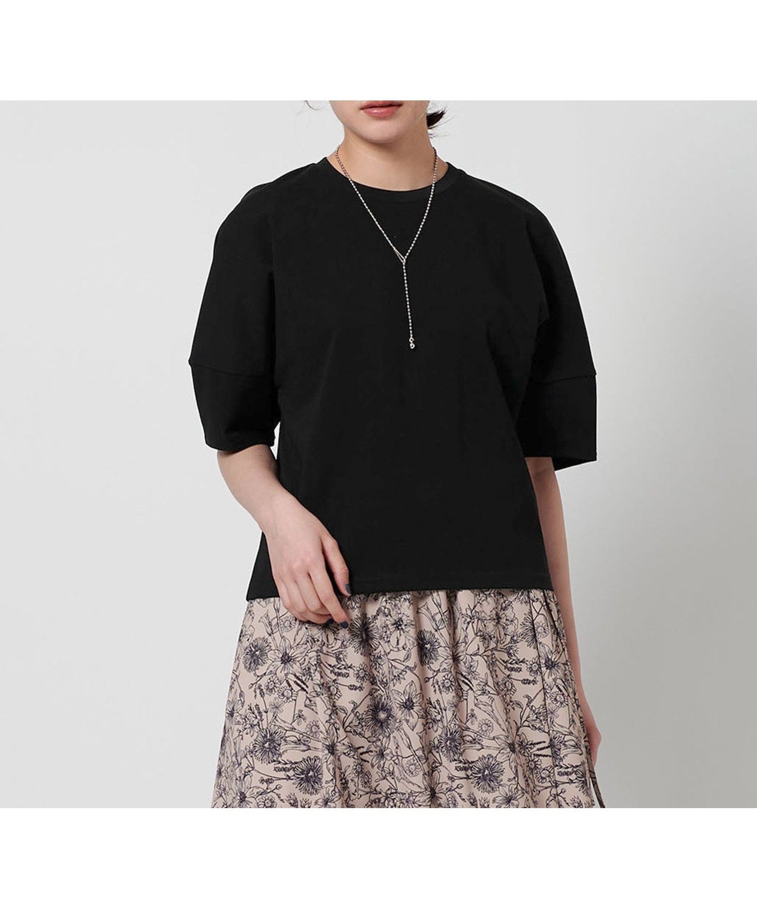 【ユナイテッドアローズ/UNITED ARROWS】のコットン カーブスリーブ 5分袖カットソー 2 インテリア・キッズ・メンズ・レディースファッション・服の通販 founy(ファニー) ファッション Fashion レディースファッション Fashion for Women トップス・カットソー Cut & Sew Tops カットソー・ベーシックTシャツ Cut-and-Sewn Tops / Stretch Tees & Basics インナー Innerwear カットソー Cut and Sewn Top シンプル Simple, Minimal スリーブ Sleeve, Long Sleeve / Short Sleeve バランス Balance, Style Balance ボトム Bottoms, Lower Wear アウトレット Outlet / Clearance おすすめ Recommended / Our Picks BLACK|ID: prp329100004784976 ipo3291000000034736703