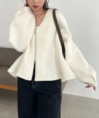 【カプリシューレマージュ/CAPRICIEUX LEMAGE】の【スタイルアップが叶う/伸縮性◎】ペプラムジップカーディガン 人気、トレンドファッション・服の通販 founy(ファニー) ファッション Fashion レディースファッション Fashion for Women トップス・カットソー Cut & Sew Tops カーディガン・羽織り Layered Style Cardigans カーディガン Cardigan, Knitwear ギャザー Gathered, Ruffled デニム Denim, Jeans Material ハイネック High Neck, Mock Neck ペプラム Peplum, Flared Hem マキシ Maxi, Full Length ワイド Wide, Wide Fit 秋 Autumn 羽織 Haori, Light Jacket thumbnail オフホワイト|ID: prp329100004784988 ipo3291000000034900010