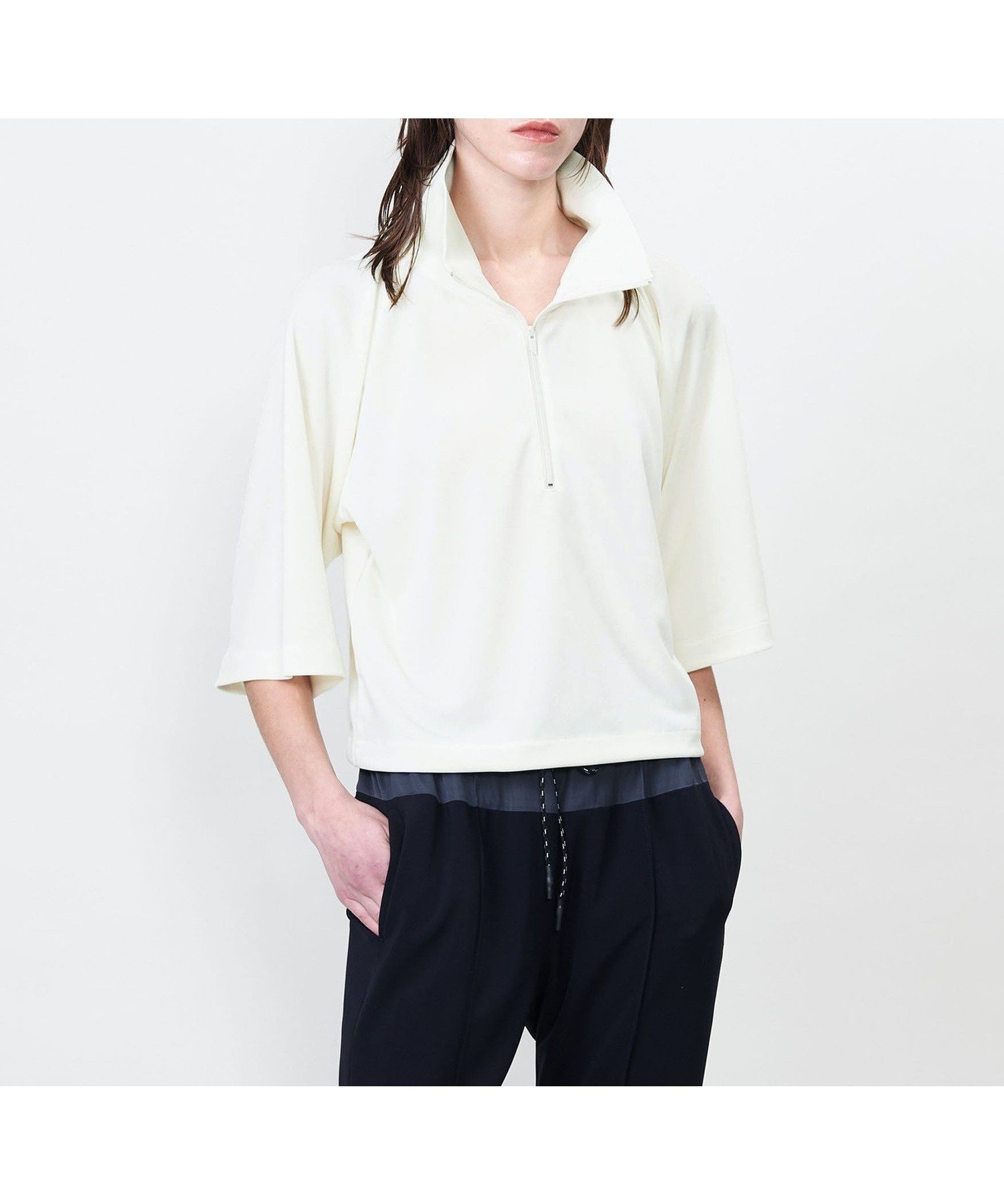 【ユナイテッドアローズ/UNITED ARROWS】のASTRAET ハーフジップ ハイネックカットソー インテリア・キッズ・メンズ・レディースファッション・服の通販 founy(ファニー) 　ファッション　Fashion　レディースファッション　Fashion for Women　トップス・カットソー　Cut & Sew Tops　カットソー・ベーシックTシャツ　Cut-and-Sewn Tops / Stretch Tees & Basics　ジャケット　Jacket, Outerwear　スタンド　Stand Collar, Upright Stand　ストレート　Straight, Straight Cut　デニム　Denim, Jeans Material　ロング　Long, Long-Length　アウトレット　Outlet / Clearance　おすすめ　Recommended / Our Picks　OFF WHITE|ID: prp329100004784989 ipo3291000000034736755