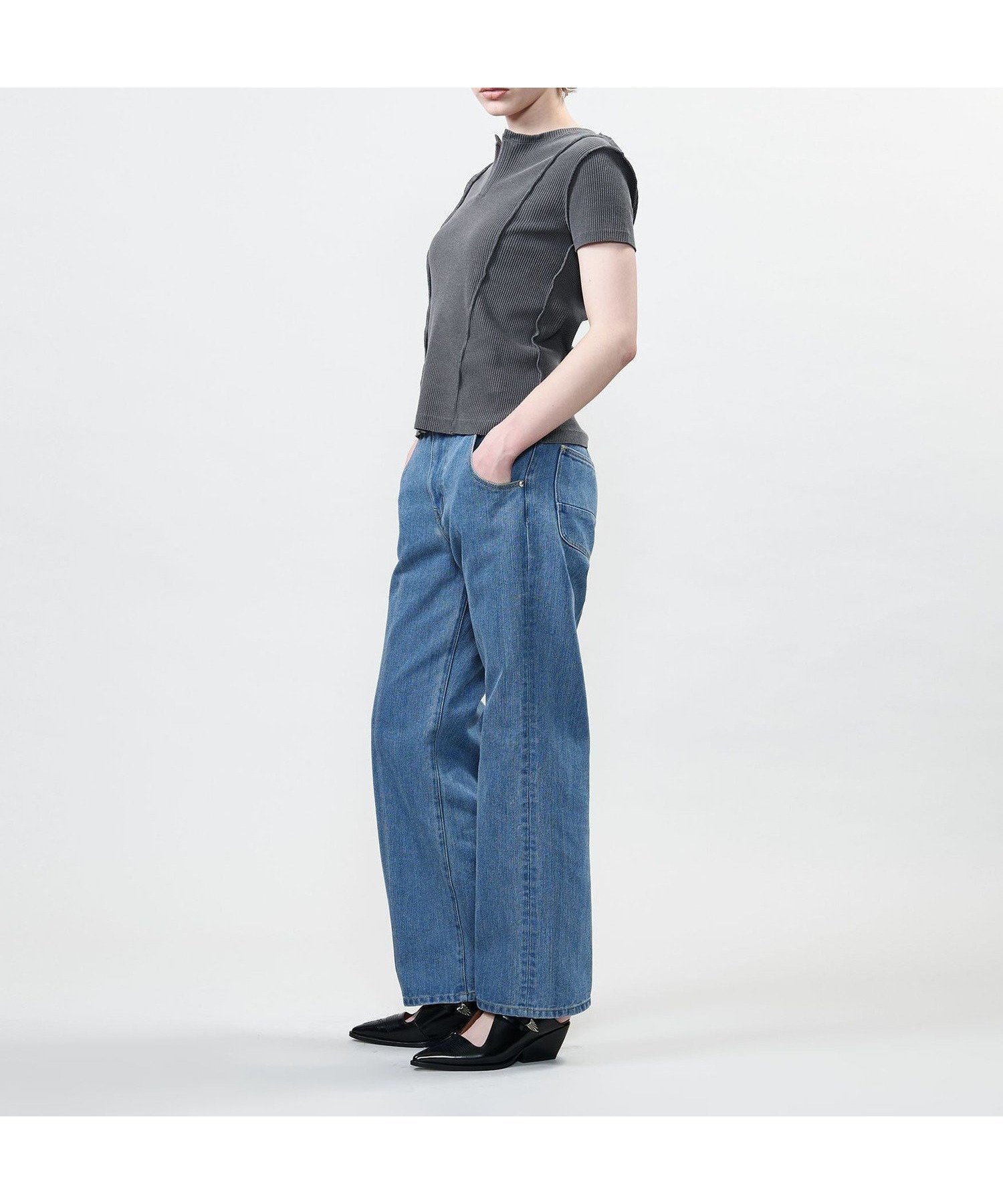 【ユナイテッドアローズ/UNITED ARROWS】のASTRAET リブ キーネック カットソー 人気、トレンドファッション・服の通販 founy(ファニー) 　ファッション　Fashion　レディースファッション　Fashion for Women　トップス・カットソー　Cut & Sew Tops　カットソー・ベーシックTシャツ　Cut-and-Sewn Tops / Stretch Tees & Basics　カットソー　Cut and Sewn Top　ギャザー　Gathered, Ruffled　コンパクト　Compact, Small Size　デニム　Denim, Jeans Material　アウトレット　Outlet / Clearance　 other-1|ID: prp329100004785011 ipo3291000000034736845