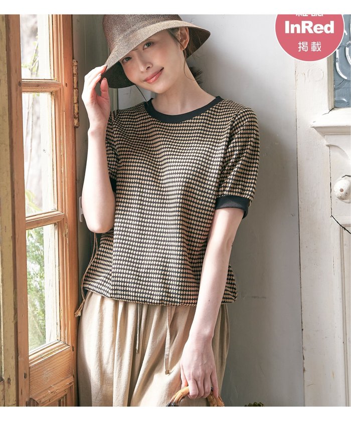 【イッカ/ikka】の【親子コーデ】ハニカム柄ジャガードカットソー インテリア・キッズ・メンズ・レディースファッション・服の通販 founy(ファニー) https://founy.com/ ファッション Fashion レディースファッション Fashion for Women トップス・カットソー Cut & Sew Tops カットソー・ベーシックTシャツ Cut-and-Sewn Tops / Stretch Tees & Basics おすすめ Recommended / Our Picks オレンジ Orange カットソー Cut and Sewn Top ドット Polka Dot, Dot Pattern 夏 Summer 楽ちん Easy Fit, Comfortable |ID: prp329100004785013 ipo3291000000034736853