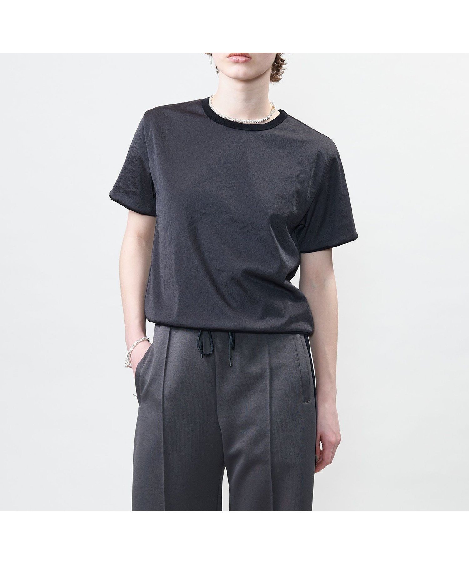 【ユナイテッドアローズ/UNITED ARROWS】のASTRAET テンジクxシフォン レイヤード Tシャツ インテリア・キッズ・メンズ・レディースファッション・服の通販 founy(ファニー) 　ファッション　Fashion　レディースファッション　Fashion for Women　トップス・カットソー　Cut & Sew Tops　シャツ・ブラウス・オフィスカジュアル　Elegant Blouses & Button-Ups　ロングTシャツ・Tシャツ　Longline T-Shirts & Tees　アンダー　Underwear Essentials　コンビ　Combo, Combination Style　シフォン　Chiffon, Lightweight Fabric　シンプル　Simple, Minimal　アウトレット　Outlet / Clearance　BLACK|ID: prp329100004785014 ipo3291000000034736855