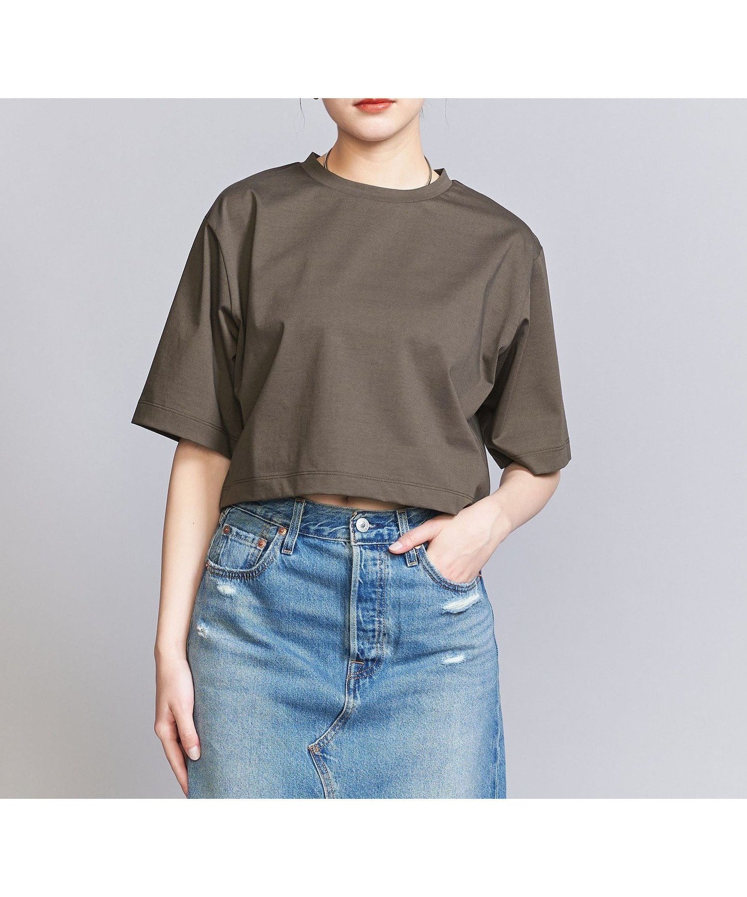 【ユナイテッドアローズ/UNITED ARROWS】のコットンポリエステル クロップド Tシャツ インテリア・キッズ・メンズ・レディースファッション・服の通販 founy(ファニー) ファッション Fashion レディースファッション Fashion for Women トップス・カットソー Cut & Sew Tops シャツ・ブラウス・オフィスカジュアル Elegant Blouses & Button-Ups ロングTシャツ・Tシャツ Longline T-Shirts & Tees クロップド Cropped, Short Length コンパクト Compact, Small Size ショート Short, Short Length スラックス Slacks, Dress Pants トレンド Trend, Trending Now ベーシック Basic, Essential ワイド Wide, Wide Fit アウトレット Outlet / Clearance おすすめ Recommended / Our Picks OLIVE|ID: prp329100004785017 ipo3291000000034736873