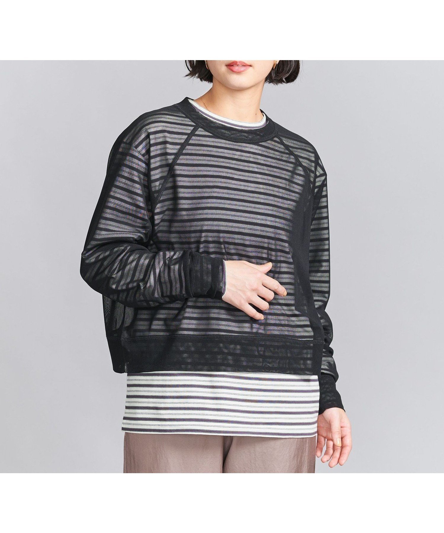 【ユナイテッドアローズ/UNITED ARROWS】のポリエステルチュール ラグランスリーブ プルオーバー インテリア・キッズ・メンズ・レディースファッション・服の通販 founy(ファニー) 　ファッション　Fashion　レディースファッション　Fashion for Women　トップス・カットソー　Cut & Sew Tops　カジュアルプルオーバー・ニットトップス　Pullovers & Knit Tops / Casual Pullovers　サテン　Satin, Glossy Fabric　シアー　Sheer, See-Through　シンプル　Simple, Minimal　スリーブ　Sleeve, Long Sleeve / Short Sleeve　チュール　Tulip, Tulip Motif　トレンド　Trend, Trending Now　バランス　Balance, Style Balance　フェミニン　Feminine, Girly　プリント　Print, Printed Pattern　ボトム　Bottoms, Lower Wear　メッシュ　Mesh, Net Fabric　アウトレット　Outlet / Clearance　おすすめ　Recommended / Our Picks　BLACK|ID: prp329100004785059 ipo3291000000034737044