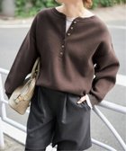 【スピック&スパン/Spick & Span】の《WEB限定カラー有り / 追加3 》メタルボタンヘンリーネックニット ブラウン|ID: prp329100004785088 ipo3291000000034775448