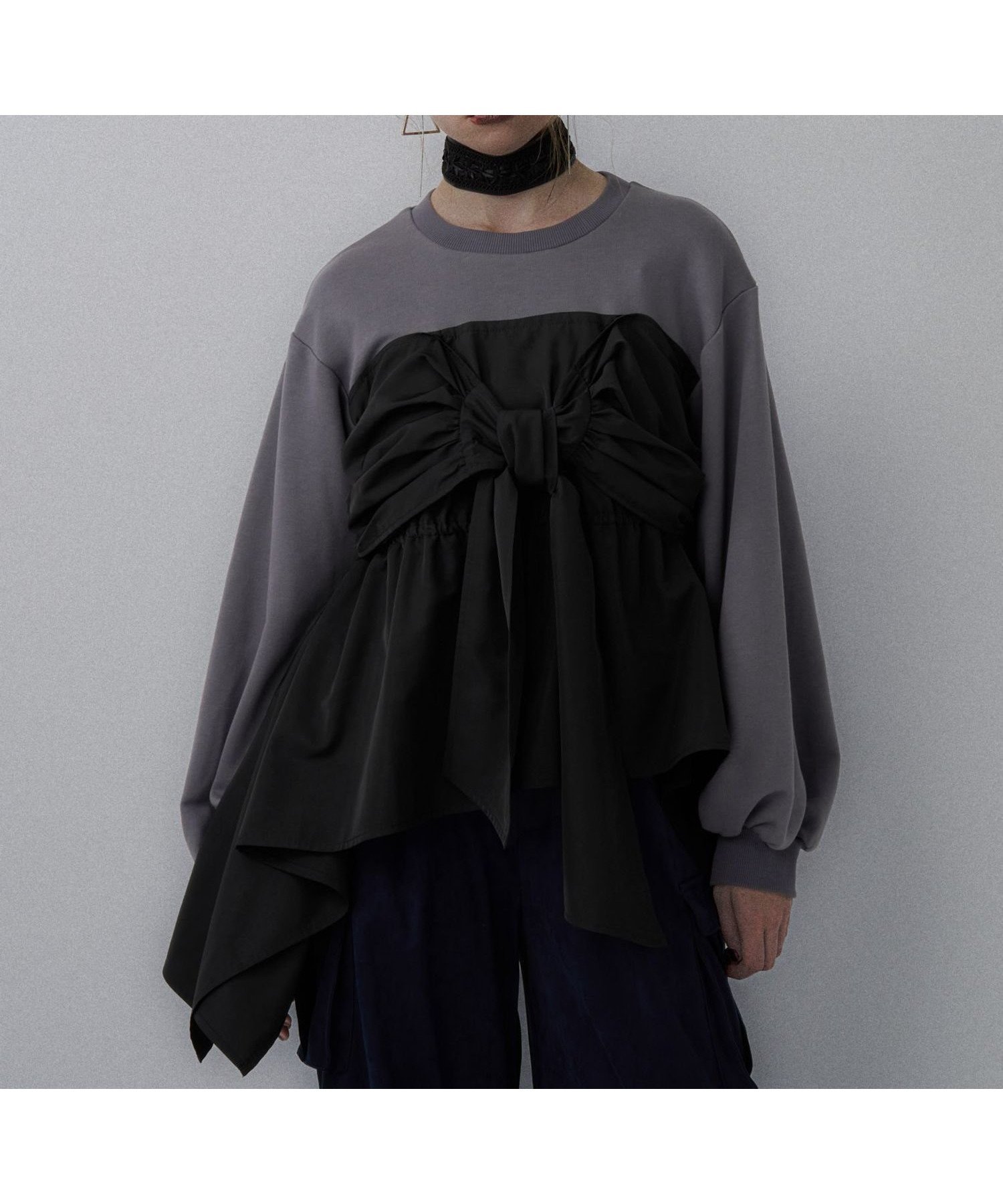 【ハレ/HARE】のビスチェドッキングトップス インテリア・キッズ・メンズ・レディースファッション・服の通販 founy(ファニー) 　ファッション　Fashion　レディースファッション　Fashion for Women　トップス・カットソー　Cut & Sew Tops　ビスチェ　Bustiers & Corset Tops / Layered Bustier Style　おすすめ　Recommended / Our Picks　ウェーブ　Wavy Pattern　ショート　Short, Short Length　ジャケット　Jacket, Outerwear　ストレート　Straight, Straight Cut　ドッキング　Docking, Mixed Material　ビスチェ　Bustier, Corset Top　フェミニン　Feminine, Girly　リボン　Ribbon, Bow　ルーズ　Loose, Oversized　レース　Lace, Lace Fabric　ロング　Long, Long-Length　ワイド　Wide, Wide Fit　春　Spring　秋　Autumn　グレー15|ID: prp329100004785136 ipo3291000000034737354