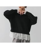【グローバルワーク/GLOBAL WORK】のメルティレースドッキングプルオーバー/581158 人気、トレンドファッション・服の通販 founy(ファニー) ファッション Fashion レディースファッション Fashion for Women トップス・カットソー Cut & Sew Tops カジュアルプルオーバー・ニットトップス Pullovers & Knit Tops / Casual Pullovers おすすめ Recommended / Our Picks なめらか Smooth, Silky Texture シンプル Simple, Minimal デニム Denim, Jeans Material レース Lace, Lace Fabric thumbnail ブラック09|ID: prp329100004785152 ipo3291000000034882944