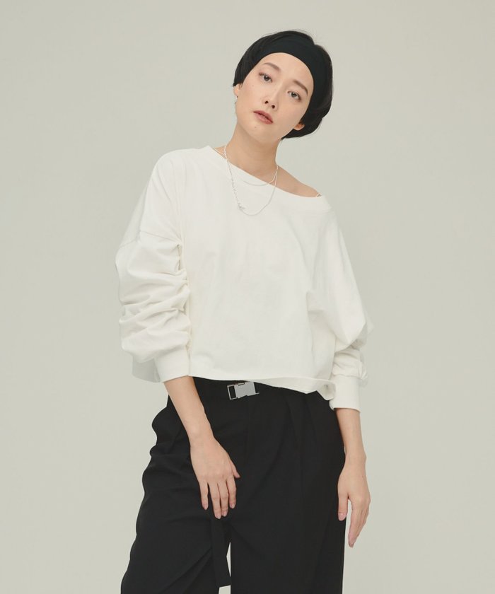 【ジーナシス/JEANASiS】のOff Shoulder Pullover インテリア・キッズ・メンズ・レディースファッション・服の通販 founy(ファニー) https://founy.com/ ファッション Fashion レディースファッション Fashion for Women トップス・カットソー Cut & Sew Tops カジュアルプルオーバー・ニットトップス Pullovers & Knit Tops / Casual Pullovers おすすめ Recommended / Our Picks コンパクト Compact, Small Size シンプル Simple, Minimal ブラウジング Blouson Silhouette, Cinched Waist ボトム Bottoms, Lower Wear ルーズ Loose, Oversized |ID: prp329100004785175 ipo3291000000034737551