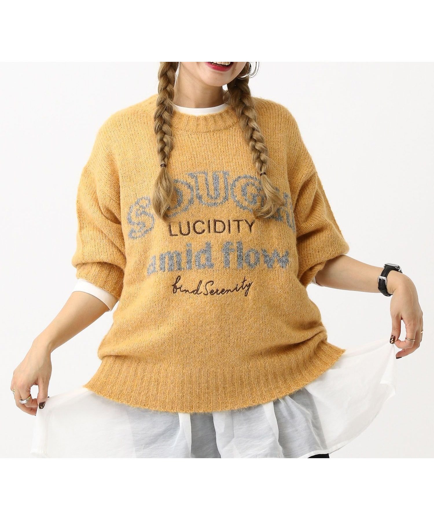 【レプシィム ローリーズファーム/LEPSIM LOWRYS FARM】の3ゲージヴィンテージロゴプルオーバー 人気、トレンドファッション・服の通販 founy(ファニー) 　ファッション　Fashion　レディースファッション　Fashion for Women　トップス・カットソー　Cut & Sew Tops　カジュアルプルオーバー・ニットトップス　Pullovers & Knit Tops / Casual Pullovers　おすすめ　Recommended / Our Picks　シンプル　Simple, Minimal　トレンド　Trend, Trending Now　フロント　Front, Front Design　モチーフ　Motif, Design Theme　ルーズ　Loose, Oversized　ヴィンテージ　Vintage Style　 other-1|ID: prp329100004785185 ipo3291000000035048426