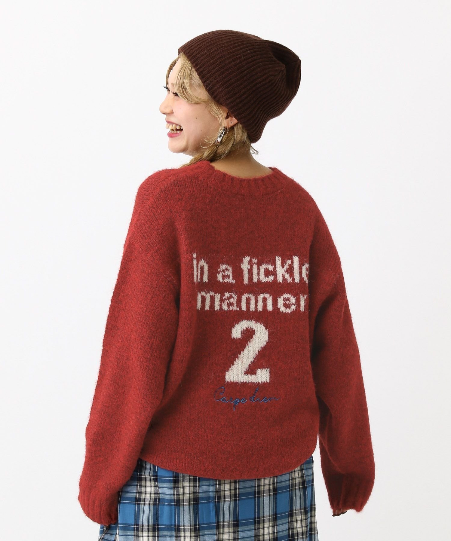 【レプシィム ローリーズファーム/LEPSIM LOWRYS FARM】の3ゲージヴィンテージロゴプルオーバー インテリア・キッズ・メンズ・レディースファッション・服の通販 founy(ファニー) 　ファッション　Fashion　レディースファッション　Fashion for Women　トップス・カットソー　Cut & Sew Tops　カジュアルプルオーバー・ニットトップス　Pullovers & Knit Tops / Casual Pullovers　おすすめ　Recommended / Our Picks　シンプル　Simple, Minimal　トレンド　Trend, Trending Now　フロント　Front, Front Design　モチーフ　Motif, Design Theme　ルーズ　Loose, Oversized　ヴィンテージ　Vintage Style　レッド36|ID: prp329100004785185 ipo3291000000035048428