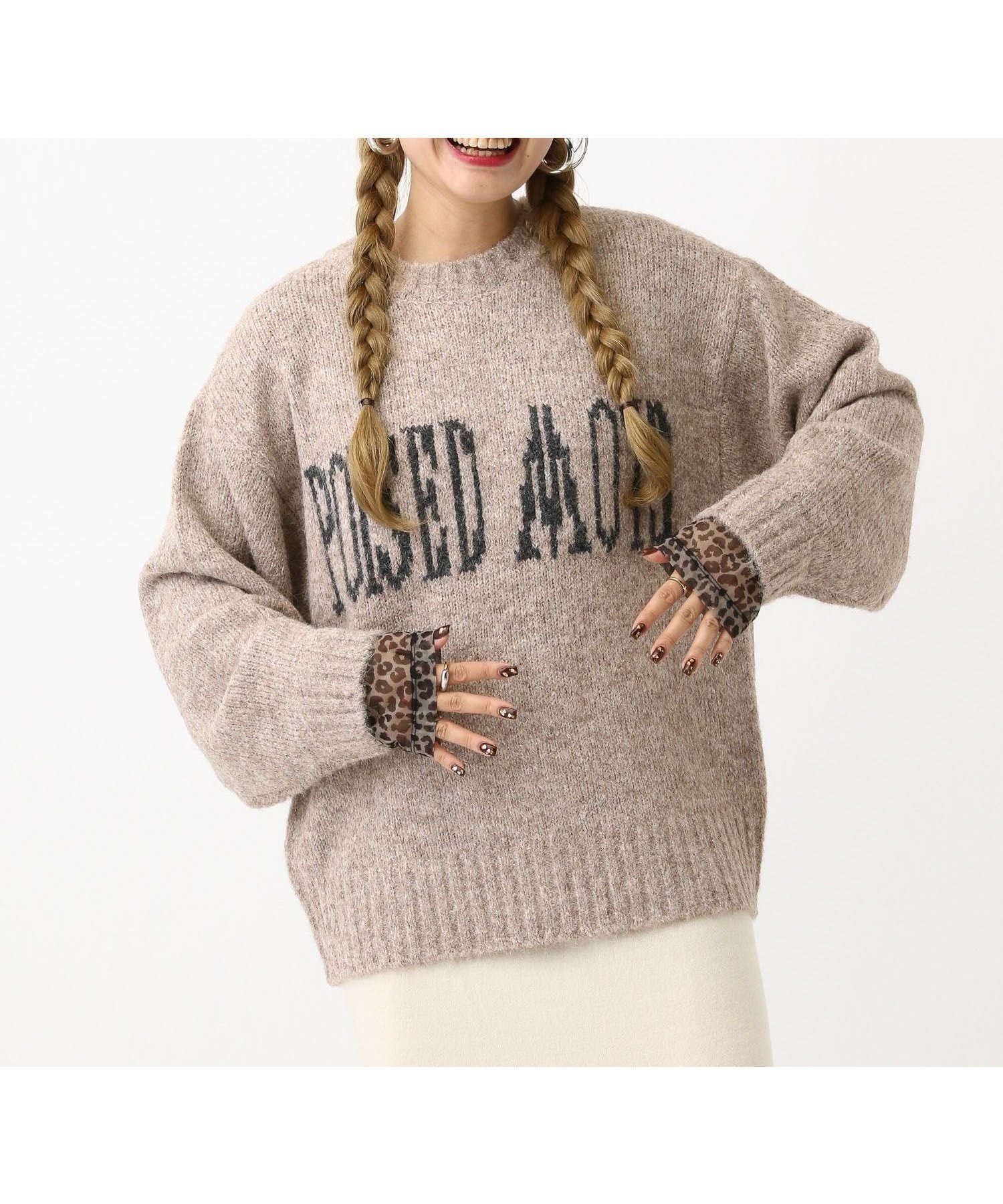 【レプシィム ローリーズファーム/LEPSIM LOWRYS FARM】の3ゲージヴィンテージロゴプルオーバー インテリア・キッズ・メンズ・レディースファッション・服の通販 founy(ファニー) 　ファッション　Fashion　レディースファッション　Fashion for Women　トップス・カットソー　Cut & Sew Tops　カジュアルプルオーバー・ニットトップス　Pullovers & Knit Tops / Casual Pullovers　おすすめ　Recommended / Our Picks　シンプル　Simple, Minimal　トレンド　Trend, Trending Now　フロント　Front, Front Design　モチーフ　Motif, Design Theme　ルーズ　Loose, Oversized　ヴィンテージ　Vintage Style　ライトベージュ51|ID: prp329100004785185 ipo3291000000035048430