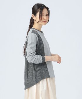 【ビームス ハート/BEAMS HEART】の【WEB限定】ニット * カット プルオーバー 人気、トレンドファッション・服の通販 founy(ファニー) ファッション Fashion レディースファッション Fashion for Women トップス・カットソー Cut & Sew Tops ニット Knit Tops & Sweaters カジュアルプルオーバー・ニットトップス Pullovers & Knit Tops / Casual Pullovers カットソー Cut and Sewn Top シンプル Simple, Minimal ストレート Straight, Straight Cut デニム Denim, Jeans Material ミックス Mix, Mixed Style |ID:prp329100004785186