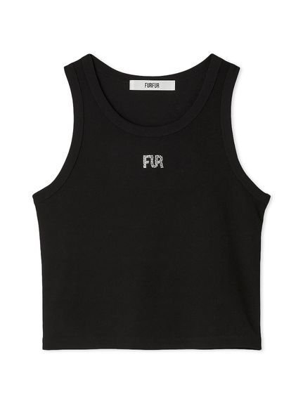 【ファーファー/FURFUR】のクリスタルロゴタンクトップ インテリア・キッズ・メンズ・レディースファッション・服の通販 founy(ファニー) 　ファッション　Fashion　レディースファッション　Fashion for Women　インナー　Innerwear　クリスタル　Crystal, Swarovski　シアー　Sheer, See-Through　シンプル　Simple, Minimal　スマート　Smart, Elegant　タンク　Tank Top, Sleeveless Top　フロント　Front, Front Design　BLK[009]|ID: prp329100004785201 ipo3291000000035138779
