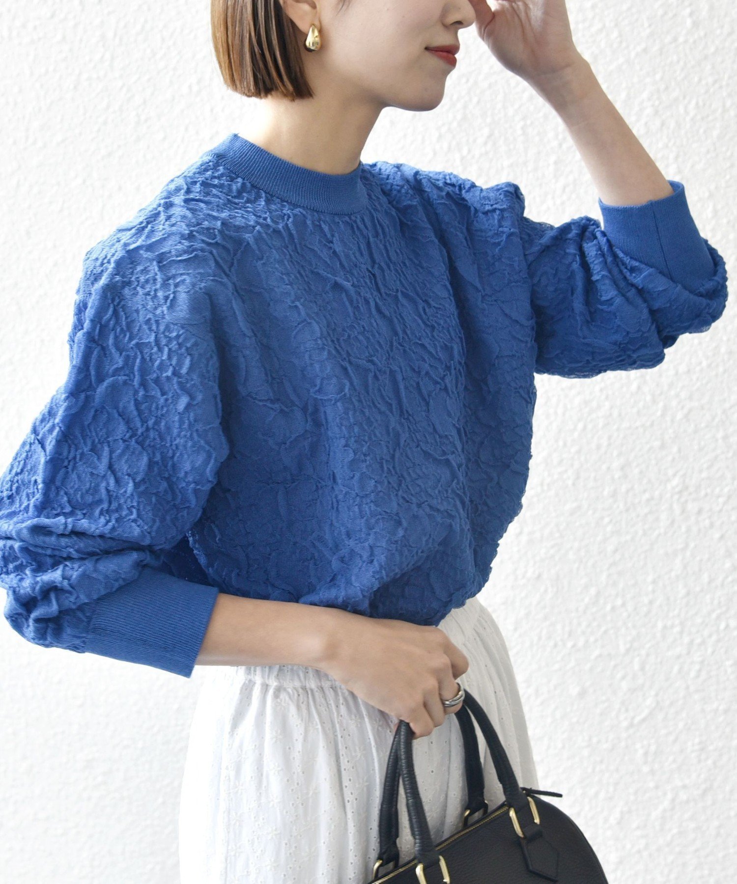 【シップス フォー ウィメン/SHIPS】の【WEB限定】SHIPS any 手洗い可能 ジャカード バンピー クルーネック プルオーバー インテリア・キッズ・メンズ・レディースファッション・服の通販 founy(ファニー) ファッション Fashion レディースファッション Fashion for Women トップス・カットソー Cut & Sew Tops カジュアルプルオーバー・ニットトップス Pullovers & Knit Tops / Casual Pullovers 洗える Machine Washable ジャカード/ジャガード Jacquard, Woven Pattern ジャケット Jacket, Outerwear 人気 Popular, Best Seller バランス Balance, Style Balance レース Lace, Lace Fabric 2025年 2025 2025-2026秋冬・A/W Autumn/Winter 2025–26 AW25–26 ブルー|ID: prp329100004785203 ipo3291000000034871795