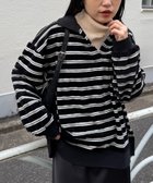 【チャオパニックティピー/CIAOPANIC TYPY】のベロアボーダースキッパーポロトップス 人気、トレンドファッション・服の通販 founy(ファニー) ファッション Fashion レディースファッション Fashion for Women トップス・カットソー Cut & Sew Tops ベロアトップス Velour Tops / Velvet-Look Items ショート Short, Short Length スキッパー Skipper, Open Collar スリット Slit, Slit Detail デニム Denim, Jeans Material トレンド Trend, Trending Now バランス Balance, Style Balance ベロア Velour, Soft Velvet ボーダー Border, Stripe ランダム Random, Irregular リラックス Relax, Relaxed Fit ロング Long, Long-Length ワイド Wide, Wide Fit A/W・秋冬 Autumn/Winter おすすめ Recommended / Our Picks thumbnail ブラック|ID: prp329100004785210 ipo3291000000034933014