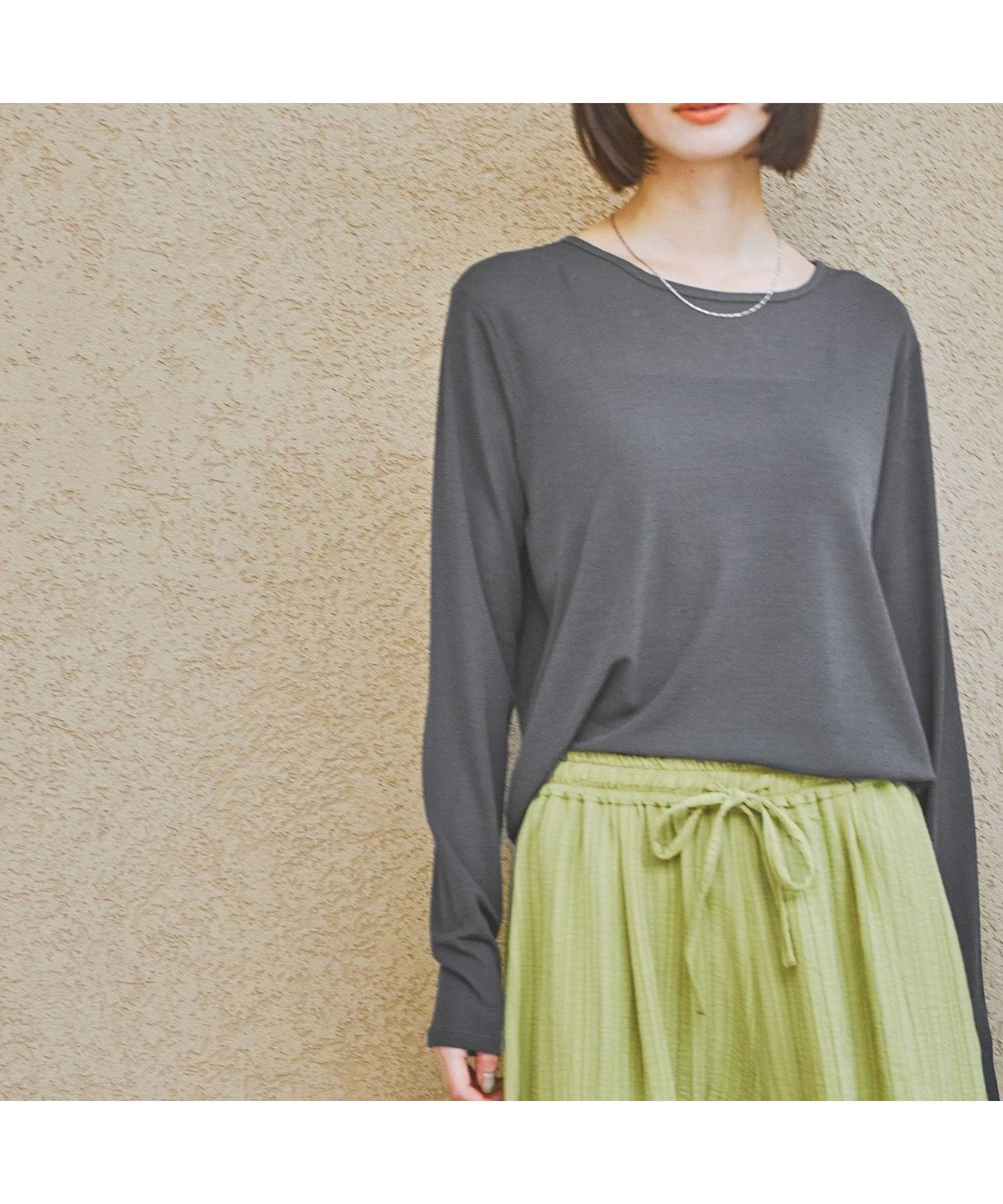 【ラコレ/LAKOLE】のスラブシアー長袖T インテリア・キッズ・メンズ・レディースファッション・服の通販 founy(ファニー) ファッション Fashion レディースファッション Fashion for Women トップス・カットソー Cut & Sew Tops インナー Innerwear サロペット Overalls, Salopette シアー Sheer, See-Through シンプル Simple, Minimal ジャケット Jacket, Outerwear 長袖 Long Sleeve, Full Sleeve チャコール|ID: prp329100004785242 ipo3291000000034769188