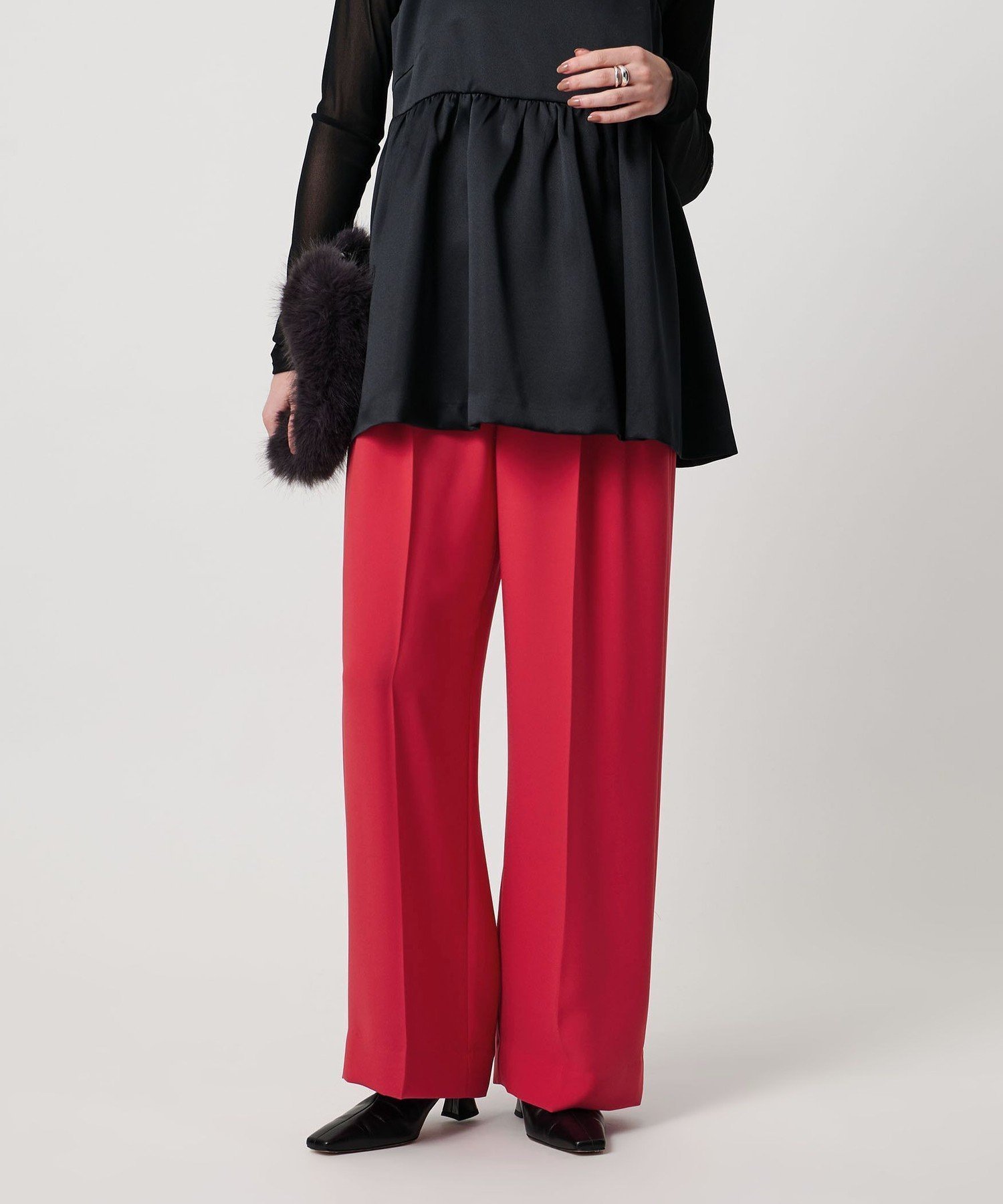 【ユナイテッドアローズ/UNITED ARROWS】の2タック ワイドパンツ-UVカット 接触冷感 吸水速乾 帯電防止 ウォッシャブル- インテリア・キッズ・メンズ・レディースファッション・服の通販 founy(ファニー) ファッション Fashion レディースファッション Fashion for Women パンツ Pants & Trousers ウォッシャブル Machine Washable エレガント 上品 Elegant 吸水 Absorbent, Quick-Dry ストレート Straight, Straight Cut ドレープ Drape, Draping Fabric フィット Fit, Slim Fit ワイド Wide, Wide Fit PINK|ID: prp329100004785243 ipo3291000000034868686