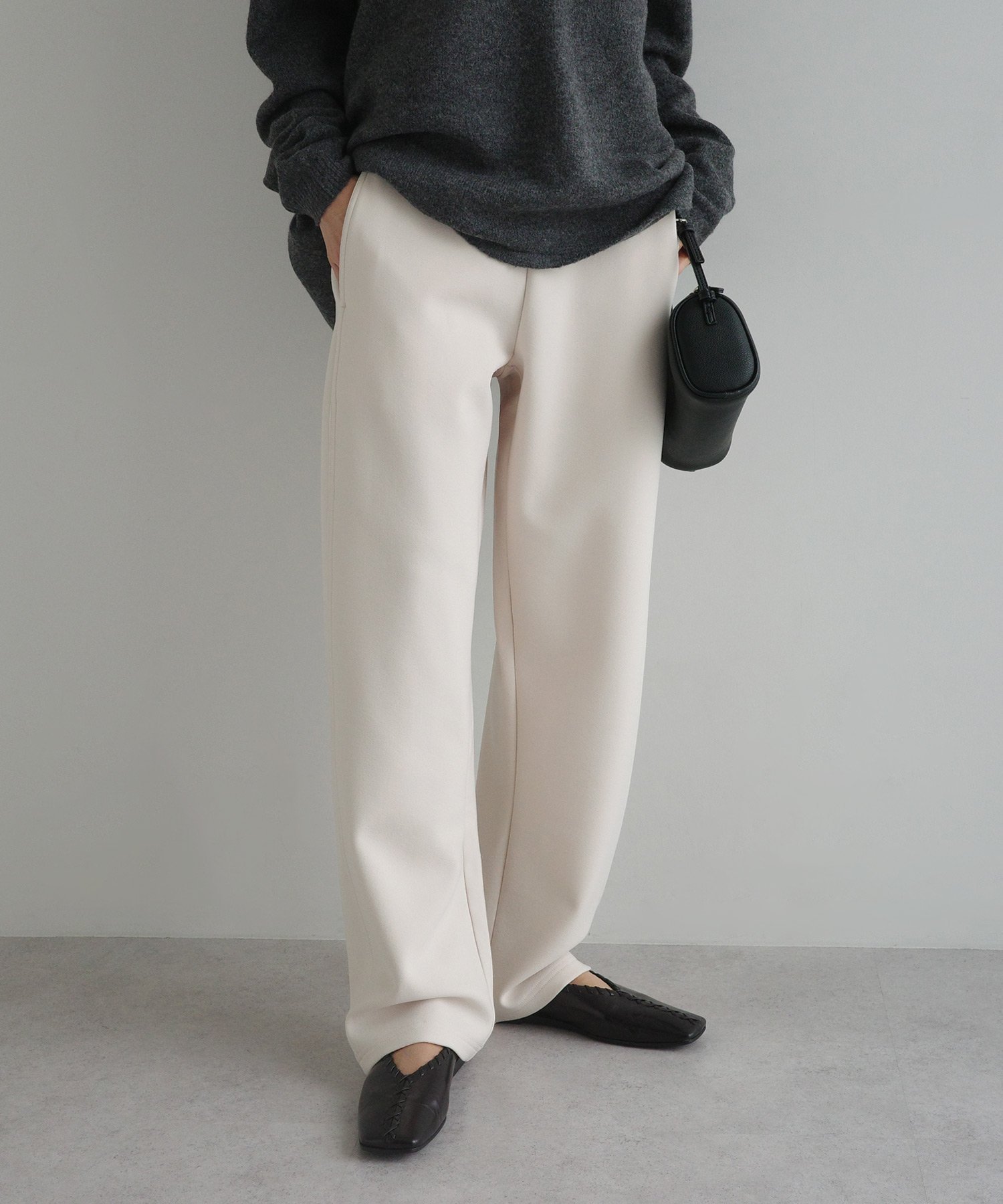 【アンドミー/andme】の裏起毛 ポンチ カーブ パンツ evernavy エバーネイビー インテリア・キッズ・メンズ・レディースファッション・服の通販 founy(ファニー) 　ファッション　Fashion　レディースファッション　Fashion for Women　パンツ　Pants & Trousers　切替　Switching, Contrast Panel　ストレッチ　Stretch, Stretchy Fabric　人気　Popular, Best Seller　フロント　Front, Front Design　ボトム　Bottoms, Lower Wear　ポケット　Pocket, Pocket Detail　楽ちん　Easy Fit, Comfortable　ワイド　Wide, Wide Fit　A/W・秋冬　Autumn/Winter　アイボリー|ID: prp329100004785246 ipo3291000000034880666