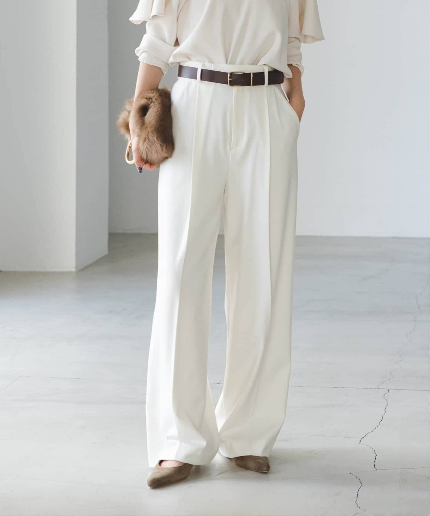 【ノーブル / スピック&スパン/NOBLE / Spick & Span】の《追加・WEB限定カラー》TRツイル裏起毛スラックスパンツ2 インテリア・キッズ・メンズ・レディースファッション・服の通販 founy(ファニー) ファッション Fashion レディースファッション Fashion for Women パンツ Pants & Trousers シューズ Shoes, Footwear スタイリッシュ Stylish, Fashionable スラックス Slacks, Dress Pants ツイル Twist, Twisted Detail 定番 Standard, Basic Item 人気 Popular, Best Seller 再入荷 Restock / Back in Stock おすすめ Recommended / Our Picks ホワイト|ID: prp329100004785254 ipo3291000000034809197