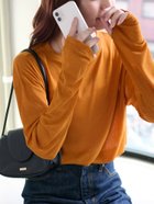 【ディスコート/Discoat】の《新色追加/全12色展開!》梨地シアーシンプルTシャツ【WEB限定】 オレンジ|ID: prp329100004785259 ipo3291000000034788774