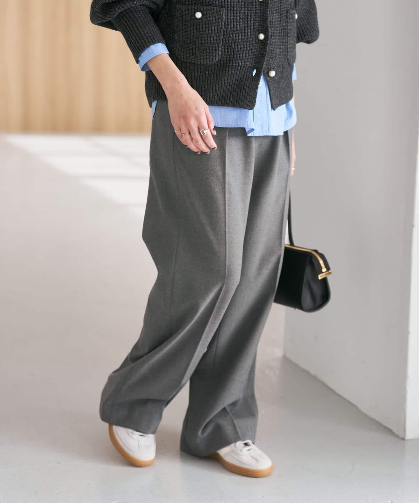 【スピック&スパン/Spick & Span】の裏起毛ジョーゼットタックイージーパンツ インテリア・キッズ・メンズ・レディースファッション・服の通販 founy(ファニー) 　ファッション　Fashion　レディースファッション　Fashion for Women　パンツ　Pants & Trousers　ウォーム　Warm Fabric　スピンドル　Spindle, Drawcord　リラックス　Relax, Relaxed Fit　エレガント 上品　Elegant　冬　Winter / This Winter　グレーB|ID: prp329100004785277 ipo3291000000034782760