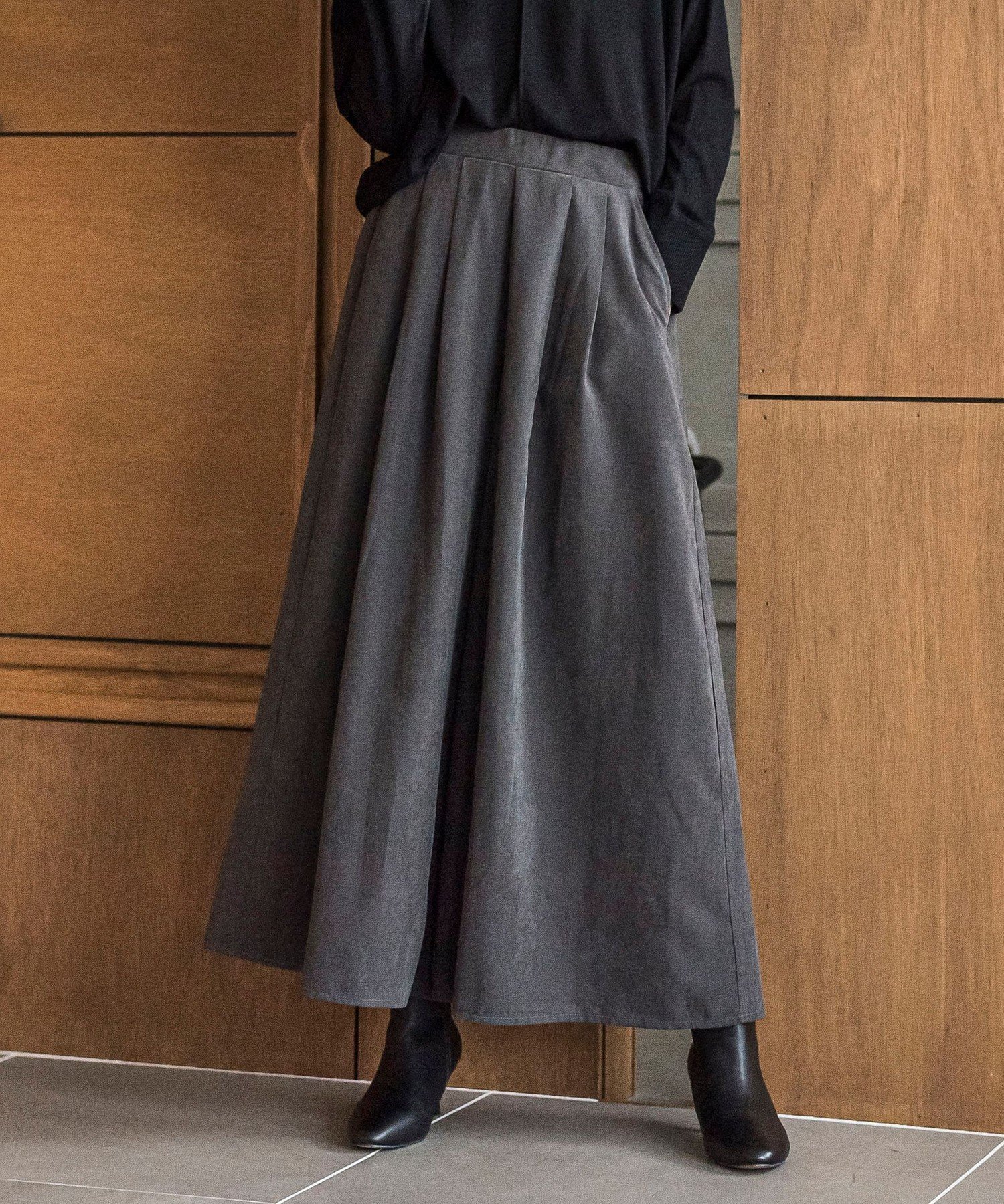 【メイソングレイ/MAYSON GREY】の【新色追加】【ゆるっと上品】私に似合うキュロットパンツ≪手洗い可能≫ インテリア・キッズ・メンズ・レディースファッション・服の通販 founy(ファニー) 　ファッション　Fashion　レディースファッション　Fashion for Women　スカート　Skirts　秋　Autumn　キュロット　Culottes, Wide Shorts　サテン　Satin, Glossy Fabric　ショート　Short, Short Length　バランス　Balance, Style Balance　パターン　Pattern, Design Print　ピーチ　Peach, Soft Touch　無地　Plain, Solid Color　A/W・秋冬　Autumn/Winter　エレガント 上品　Elegant　2025年　2025　2025-2026秋冬・A/W　Autumn/Winter 2025–26 AW25–26　チャコールグレー|ID: prp329100004785283 ipo3291000000035009567