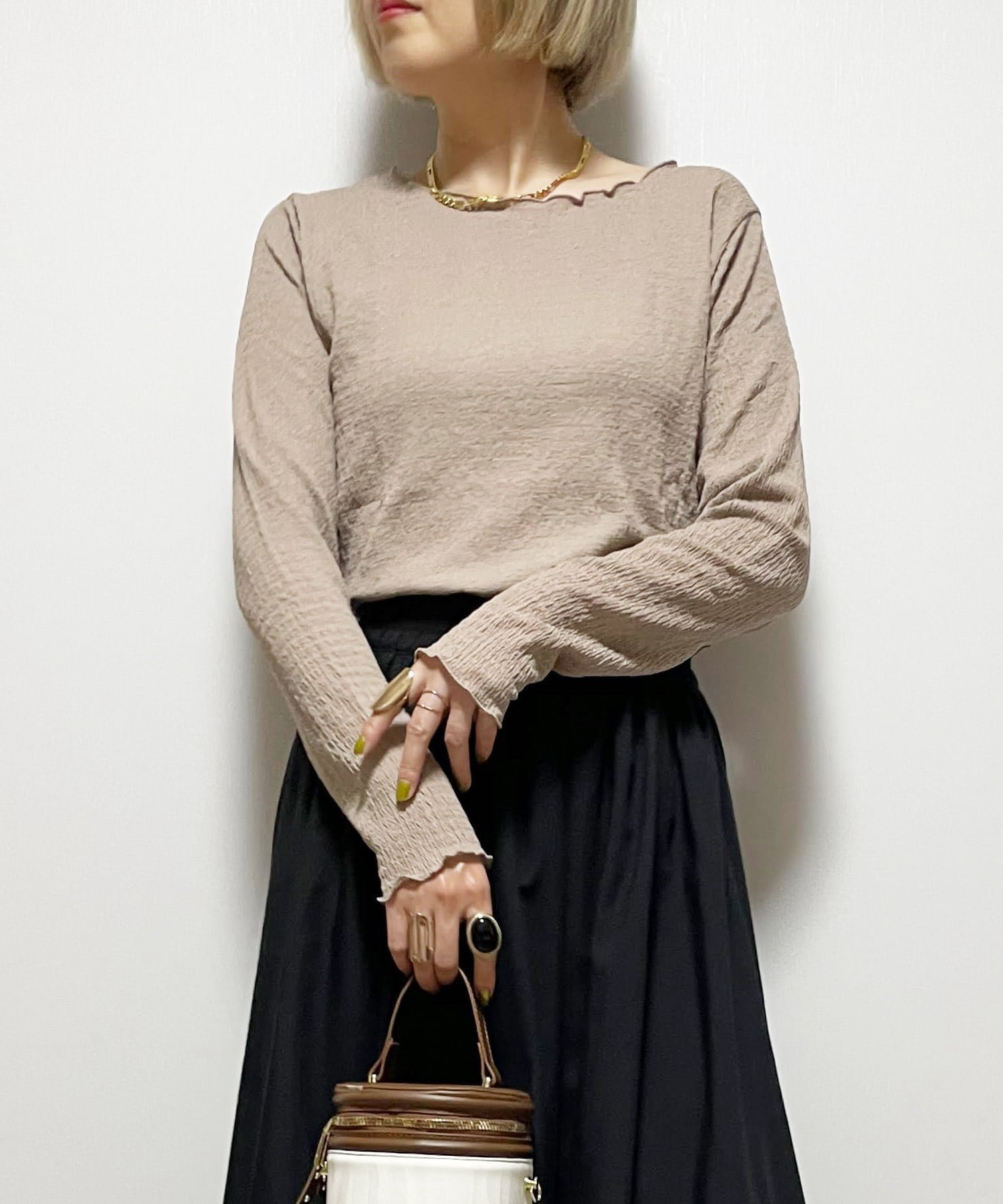 【リラクロ/relaclo】のmitis/カットシャーリングメロークルーネックロンT インテリア・キッズ・メンズ・レディースファッション・服の通販 founy(ファニー) 　ファッション　Fashion　レディースファッション　Fashion for Women　トップス・カットソー　Cut & Sew Tops　ロングTシャツ・Tシャツ　Longline T-Shirts & Tees　ストレート　Straight, Straight Cut　スリーブ　Sleeve, Long Sleeve / Short Sleeve　フィット　Fit, Slim Fit　ベーシック　Basic, Essential　ロング　Long, Long-Length　グレージュ|ID: prp329100004785304 ipo3291000000034797693