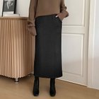 【ココモモ/COCOMOMO】の裏起毛 ロングスカート タイト スカート スリット ナロースカート ストレッチ 人気、トレンドファッション・服の通販 founy(ファニー) ファッション Fashion レディースファッション Fashion for Women スカート Skirts ロングスカート Long Skirts / Maxi & Midi Skirts ストレッチ Stretch, Stretchy Fabric スリット Slit, Slit Detail デニム Denim, Jeans Material ポケット Pocket, Pocket Detail ロング Long, Long-Length A/W・秋冬 Autumn/Winter thumbnail デニムブラック|ID: prp329100004785330 ipo3291000000034738255